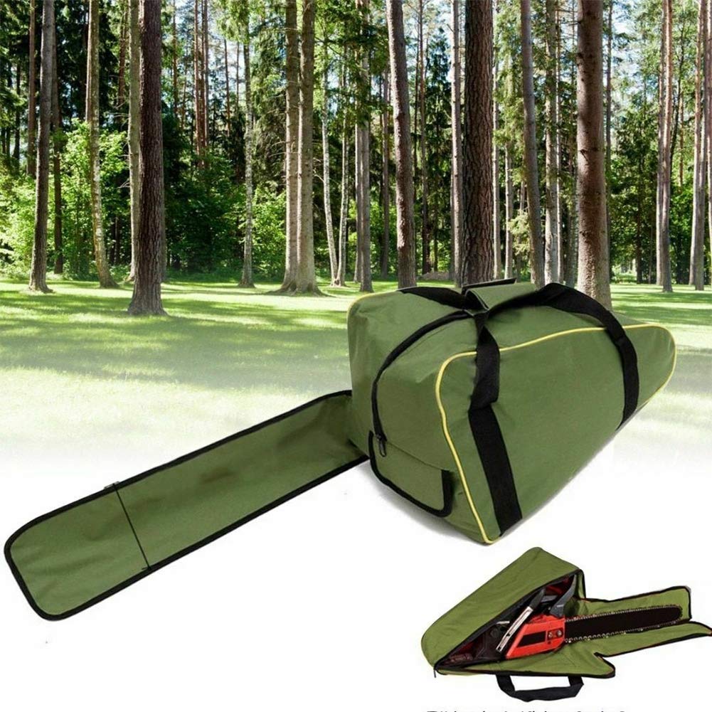 Heavy Duty Chainsaw Storage Bag - Waterproof Portable Carrying Case for Stihl & Husqvarna 16/18/20 Inch Chainsaws - Durable Protection with Shoulder Strap (Green) - Perfect for Forestry Work, Landscaping & DIY Projects