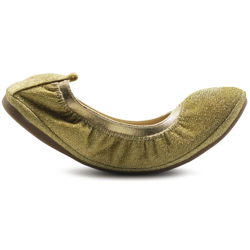 Ollio Women's Glitter Slip-On Ballet Flats - Comfortable Basic Shoes for Women | Perfect for Casual Wear, Office, and Daily Outfits