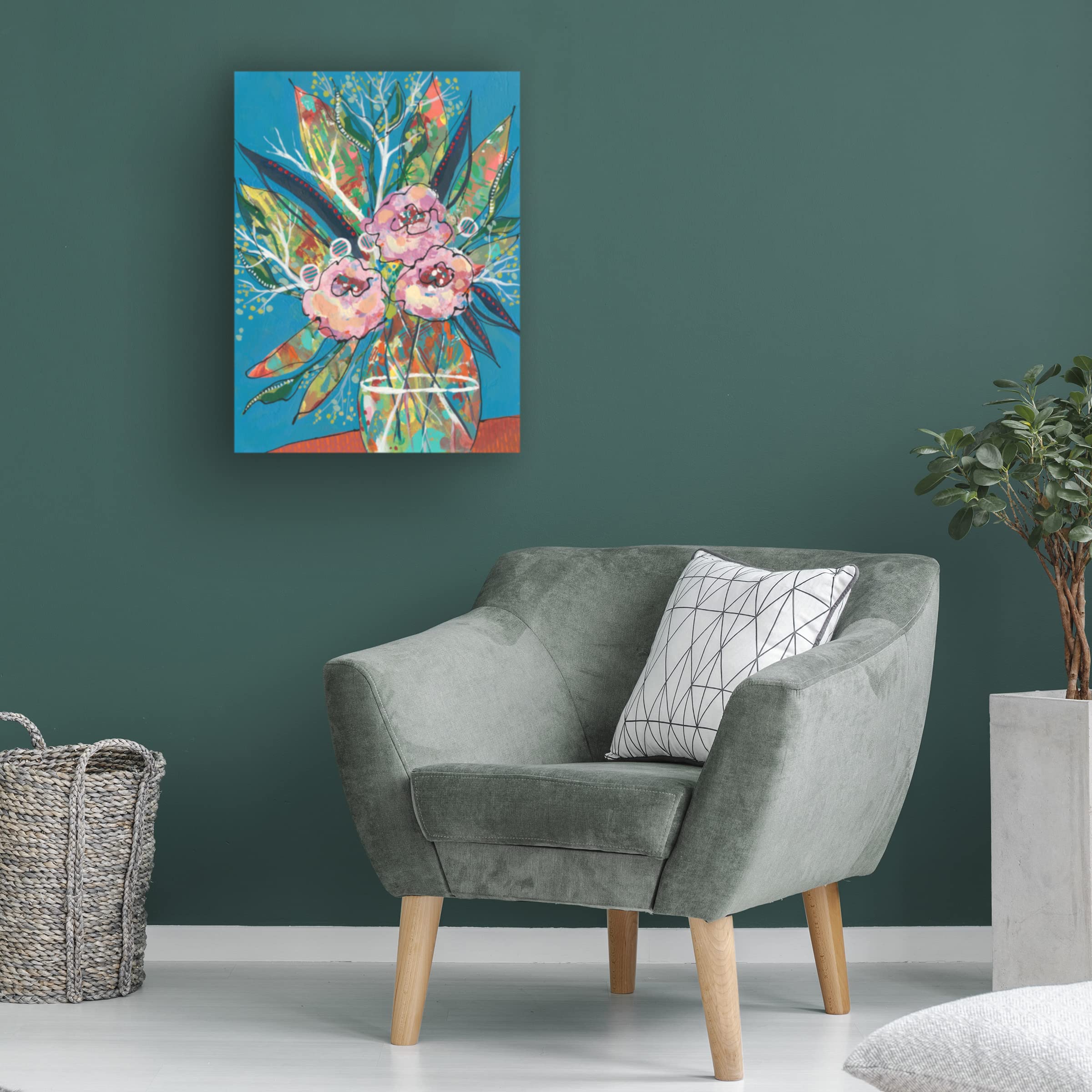 Trademark Fine Art 'Tumultuous Bouquet I' Floral Canvas Painting by Regina Moore - Vibrant Wall Decor for Living Room, Bedroom & Office