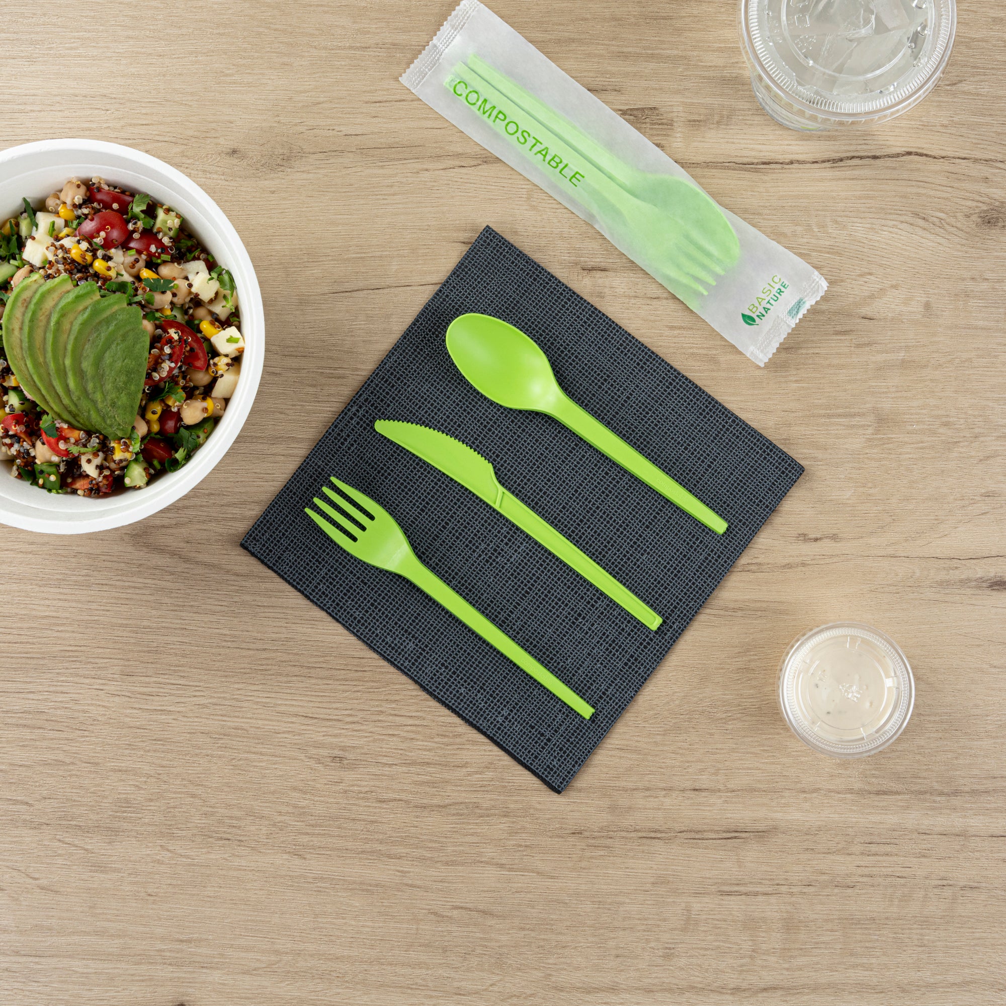 Eco-Friendly CPLA Plastic Cutlery Set - 100-Piece Compostable Utensils with Heat-Resistant Forks, Spoons & Knives | Perfect for Parties, Picnics & Sustainable Dining