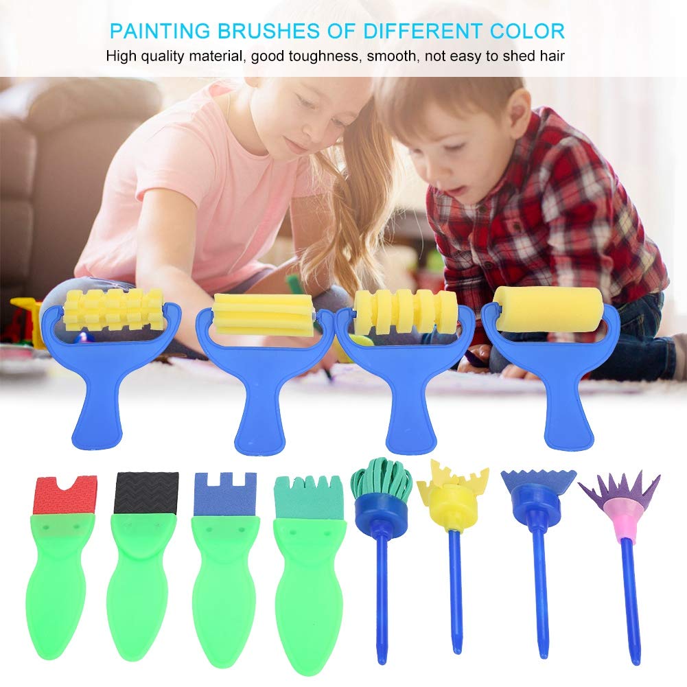 Keenso 12-Piece Kids Painting Kit - Sponge Brushes & Paint Tools for Children's Art, Drawing & Craft Activities | Perfect for Classroom, Birthday Gifts & Creative Play