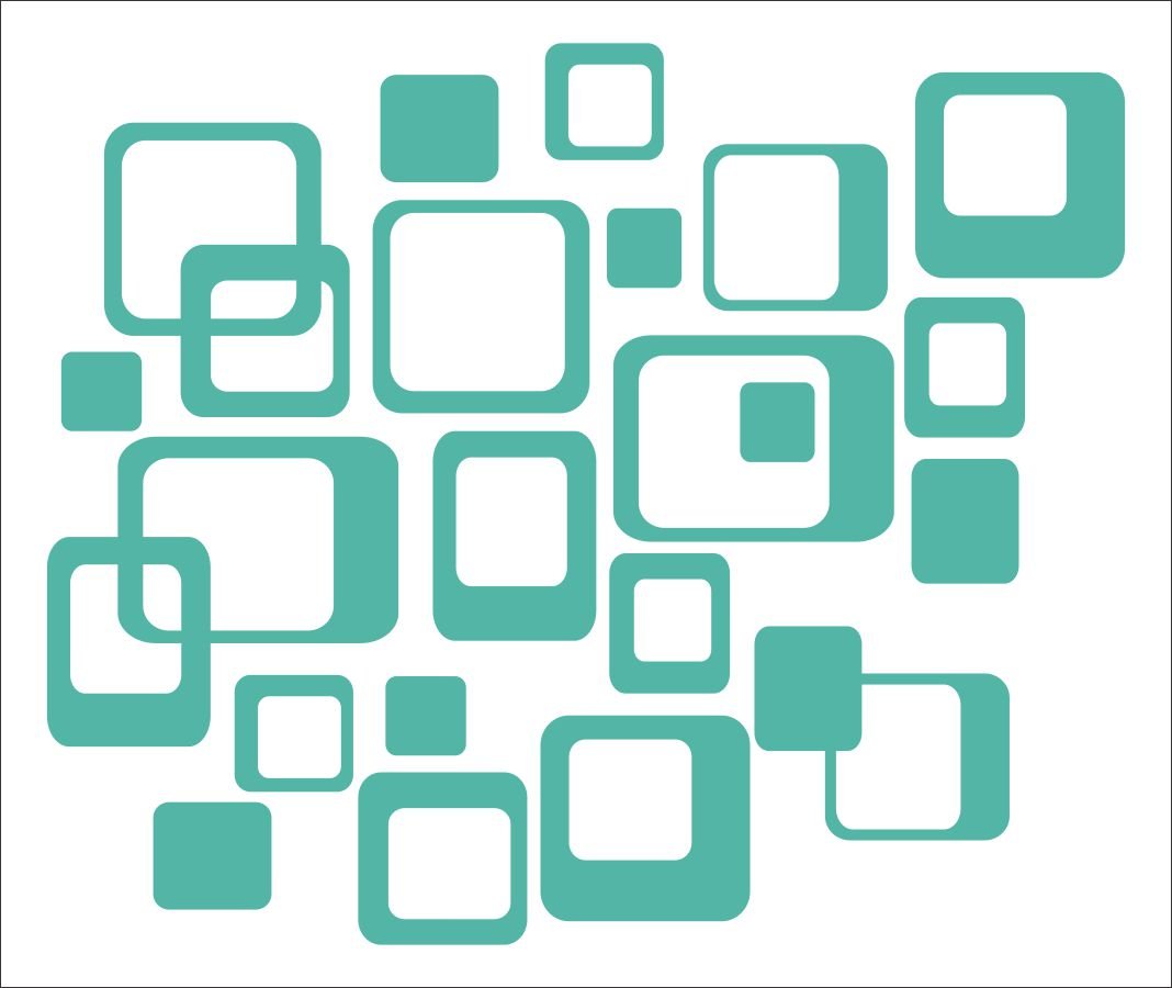 Funky Turquoise Wall Stickers - 20pcs 6