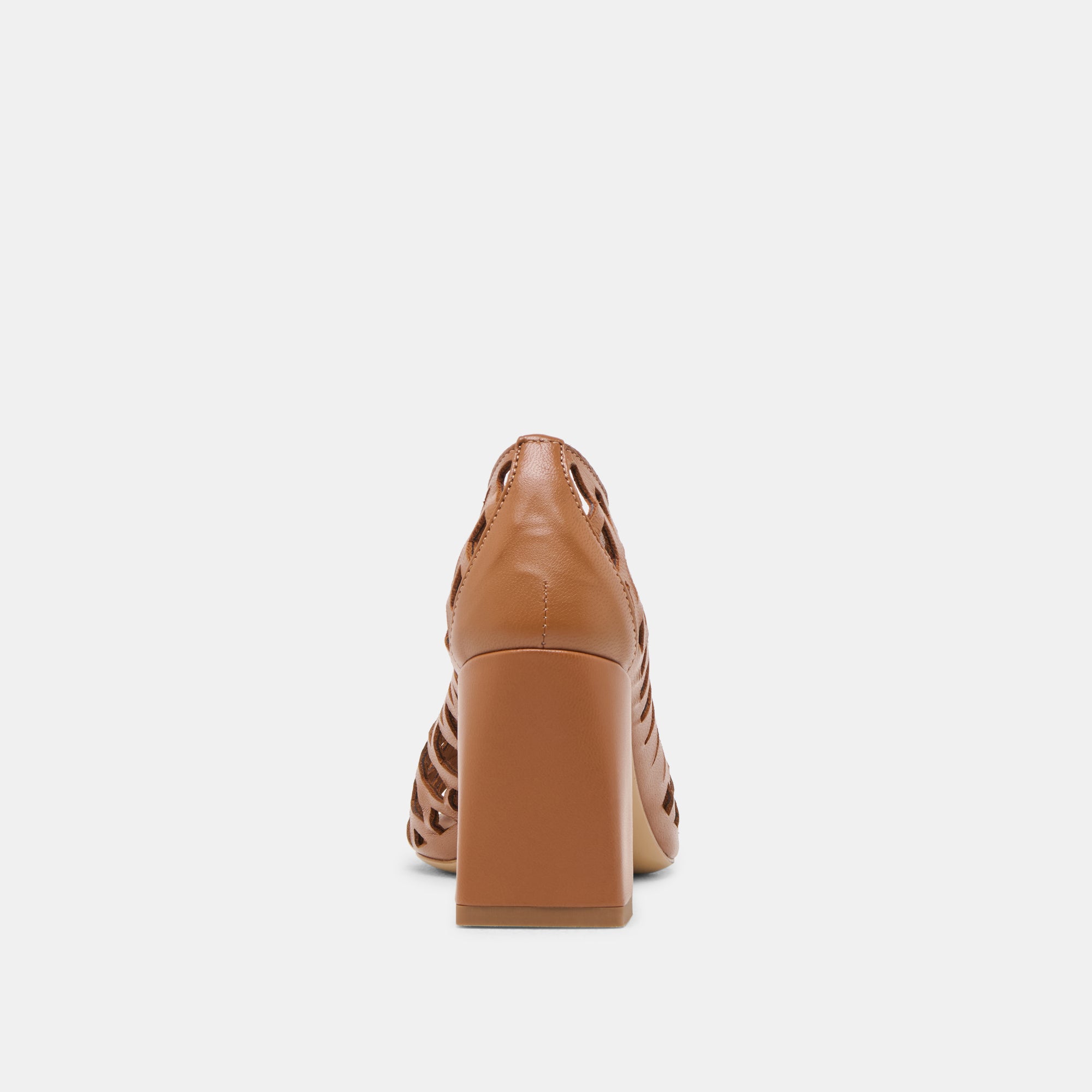 TANYA Women's Cognac Woven Leather High Heels - Elegant Dress Shoes for Work, Party & Special Occasions