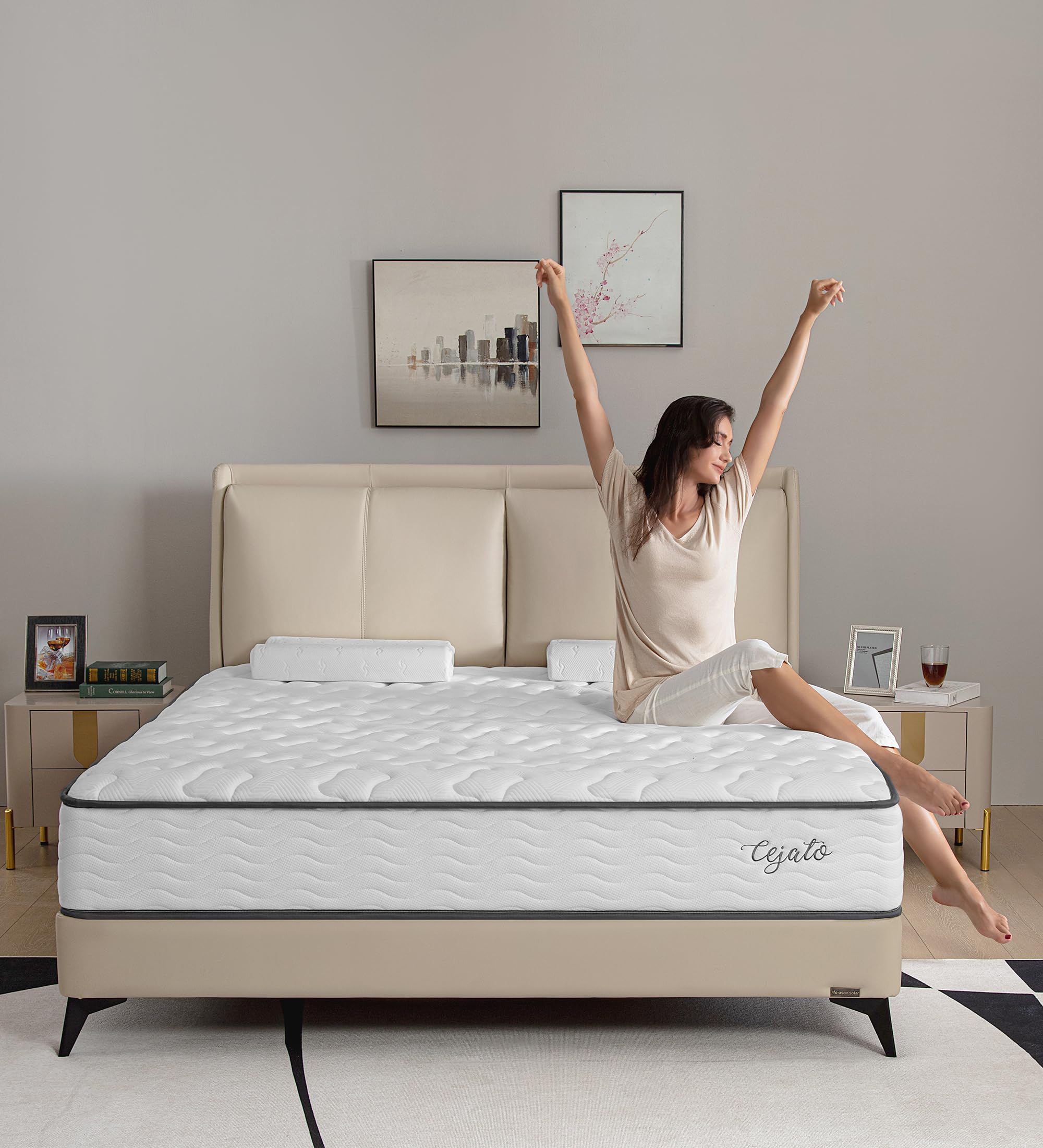 12 Inch Full Size Memory Foam Hybrid Mattress with Pocket Springs - Medium Firm Support for Pain Relief - CertiPUR-US Certified - Perfect for Guest Rooms, Dorms & Small Bedrooms
