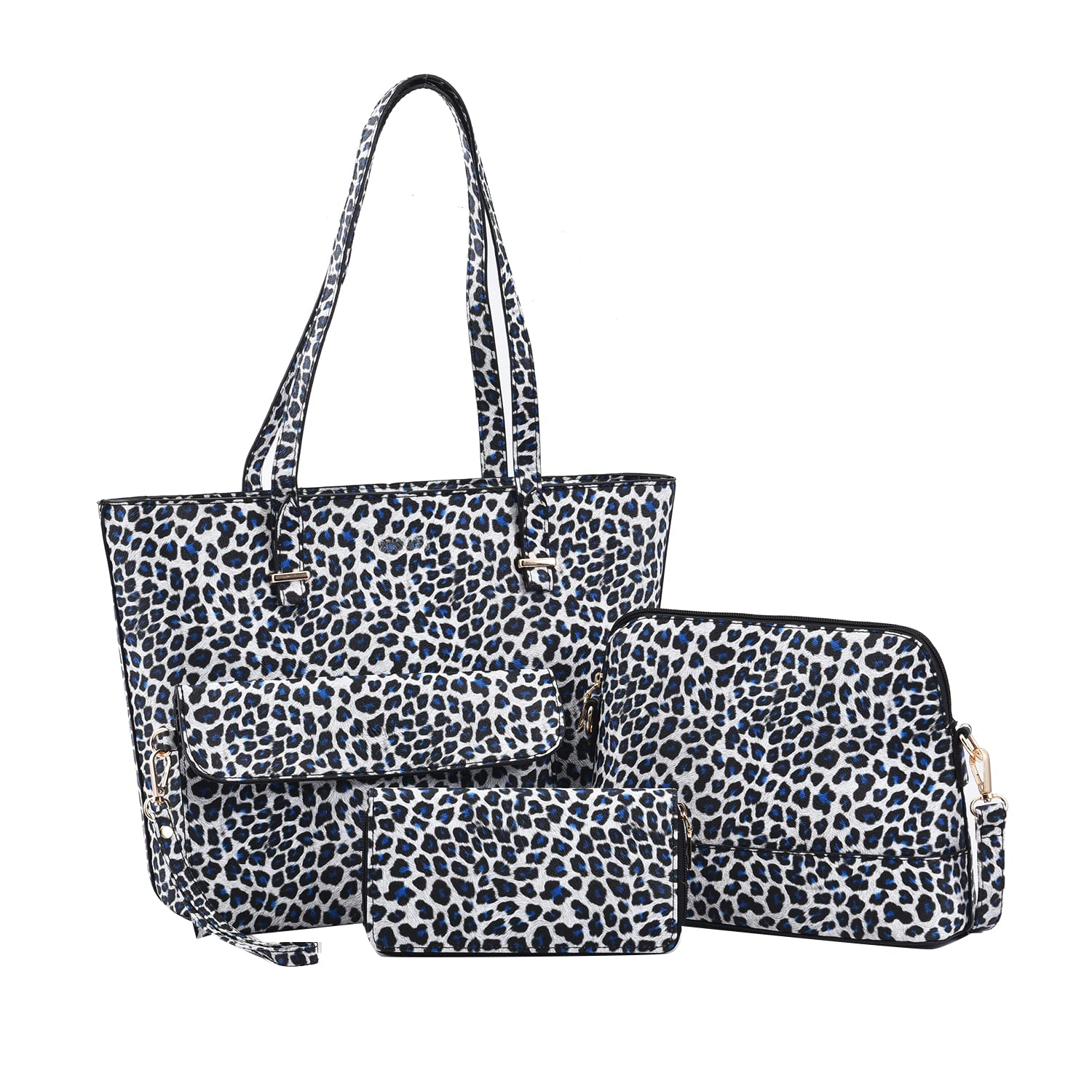 Shop LC PASSAGE Leopard Print Faux Leather Tote Bag & Crossbody Purse for Women - Stylish Clutch and Wallet Set | Perfect for Work, Travel, and Everyday Use