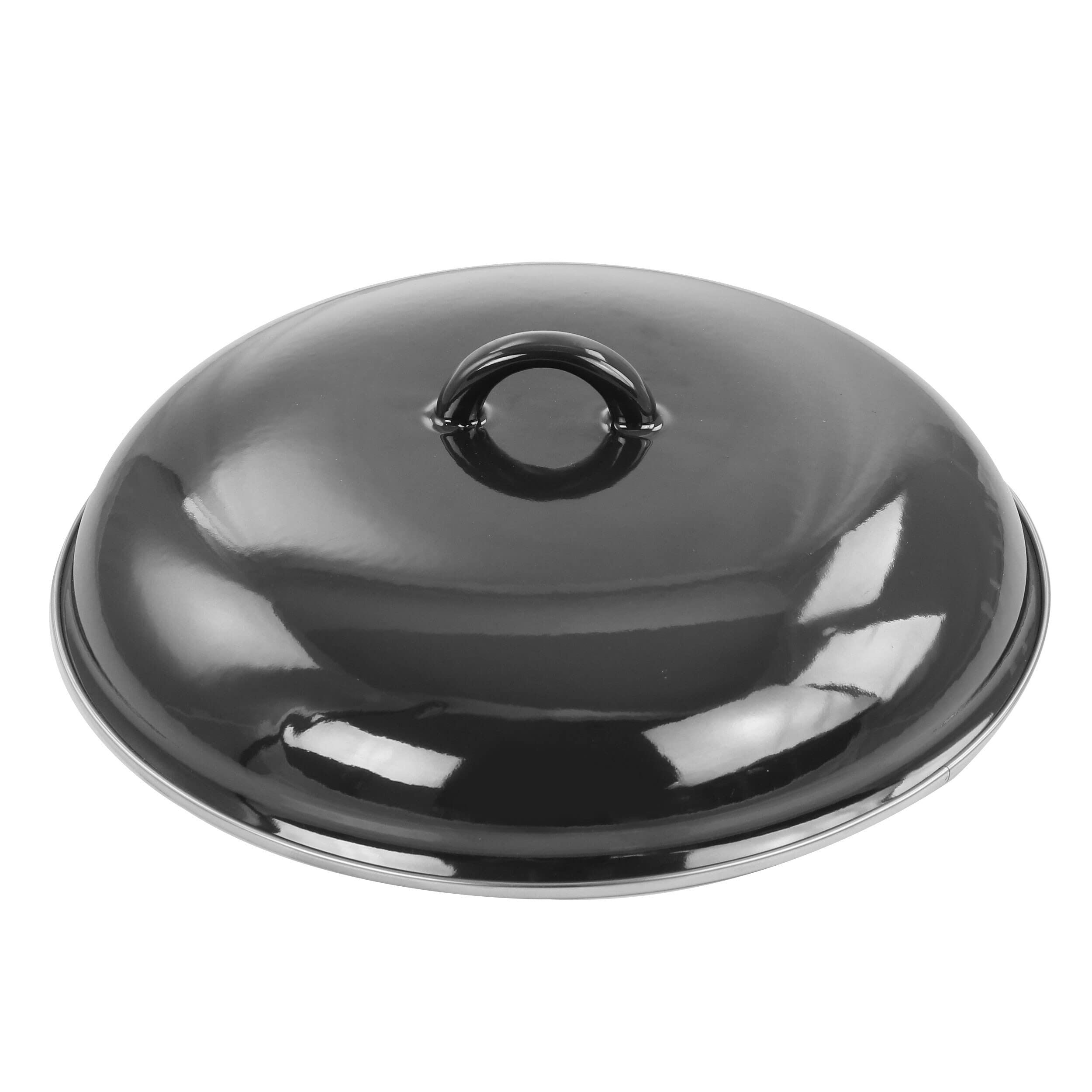 12 Quart Enameled Steel Stock Pot with Lid - Black | Heavy Duty Cooking Pot for Soups, Stews, Pasta & Canning | Perfect for Home Kitchens & Commercial Use