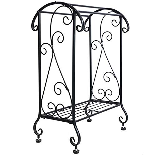 Metal Free Standing Towel & Blanket Storage Rack - Organize Bathroom, Bedroom, Laundry Room - Space Saving Home Decor for Living Room, Bath Towel Holder - Perfect for Blanket Display & Bathroom Organization