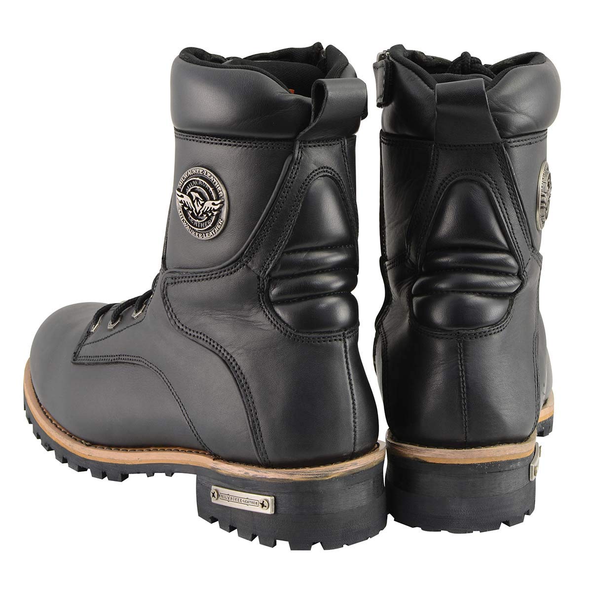 Milwaukee Leather Men's Classic Side Zip Work Boots - Durable Leather Construction for Construction, Outdoor & Casual Wear