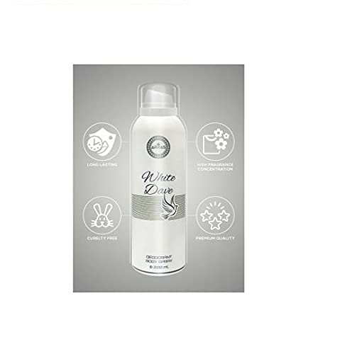 ARRAS White Dave Deodorant Body Spray for Men - 6.8oz (200ml) | Long-Lasting Freshness | Gym, Work & Everyday Use