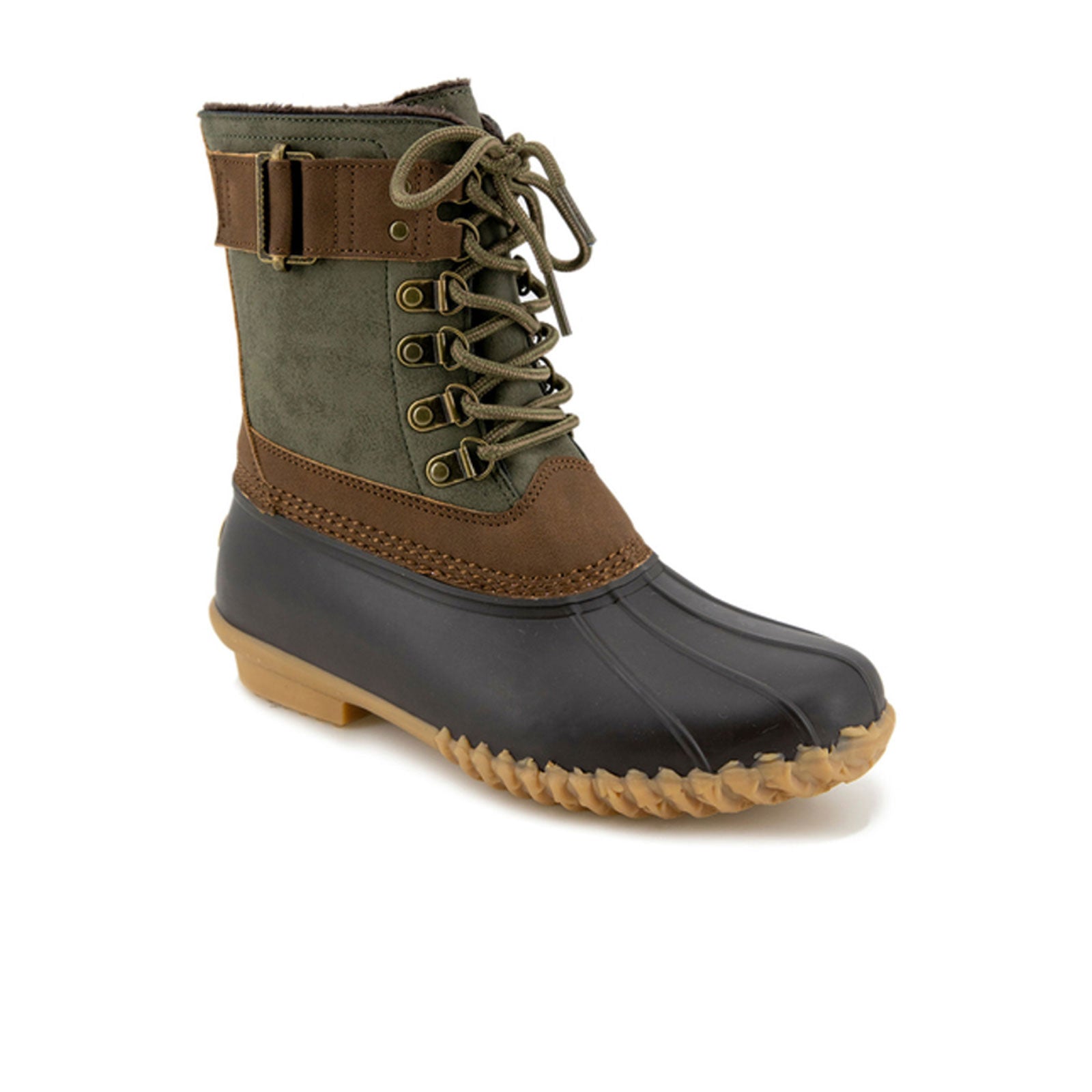 Waterproof JBU Windsor Mid Boots for Women - Army Green & Brown - Hiking, Outdoor Adventures & Casual Wear