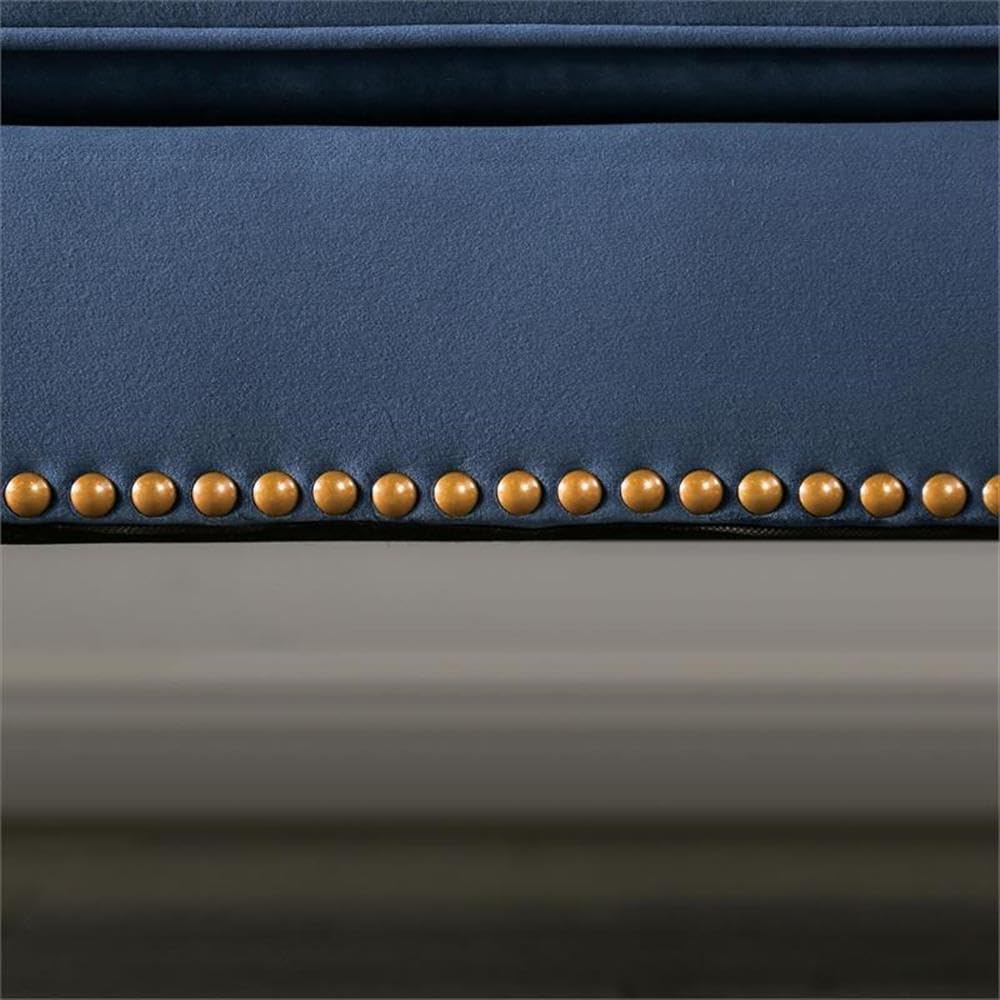 Furniture of America Tidi Transitional Fabric Tufted Loveseat in Blue - Stylish Sofa for Living Room, Office & Small Spaces