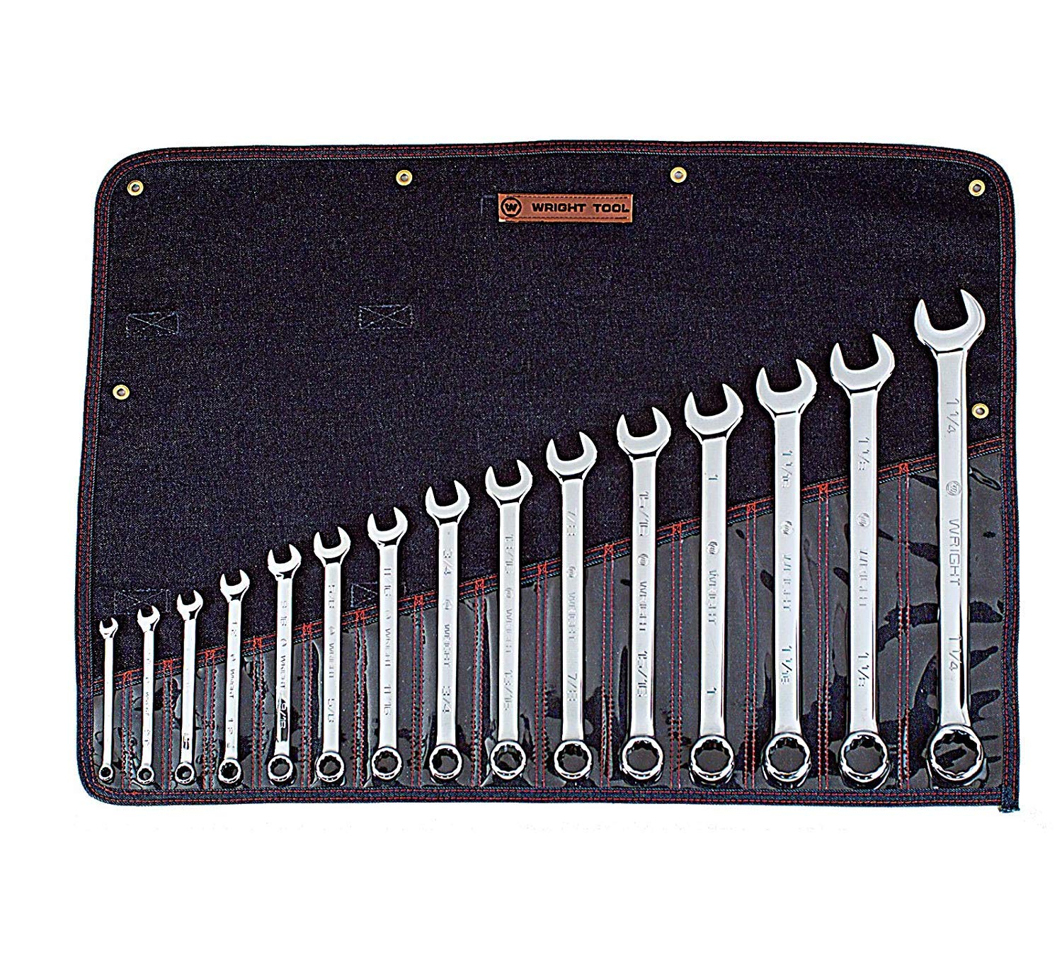 15-Piece Full Polish Combination Wrench Set (12-Point) - Professional Automotive & Home Repair Tool Kit for Mechanics and DIY Projects