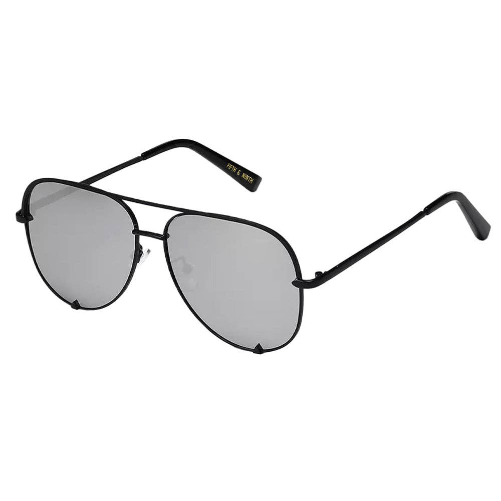 Fifth & Ninth Walker Polarized Sunglasses - Opal Mirrored/Gold Frame - UV400 Protection - Stylish Aviator Sunglasses for Men & Women - Perfect for Driving, Beach, and Outdoor Activities