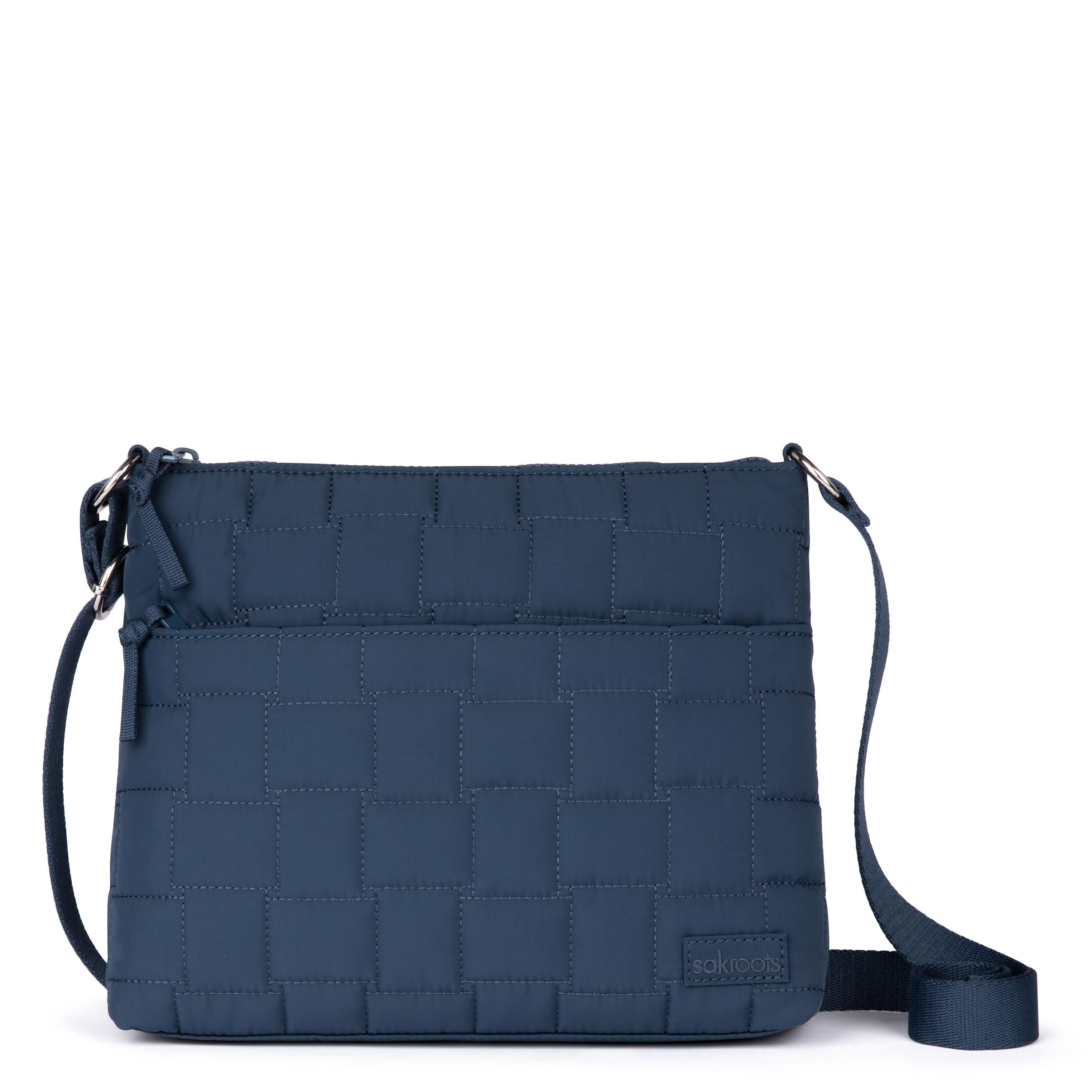 Eco-Friendly Crossbody Bag - Indigo Woven Quilted Design - Lightweight & Durable for Travel, Shopping & Daily Use