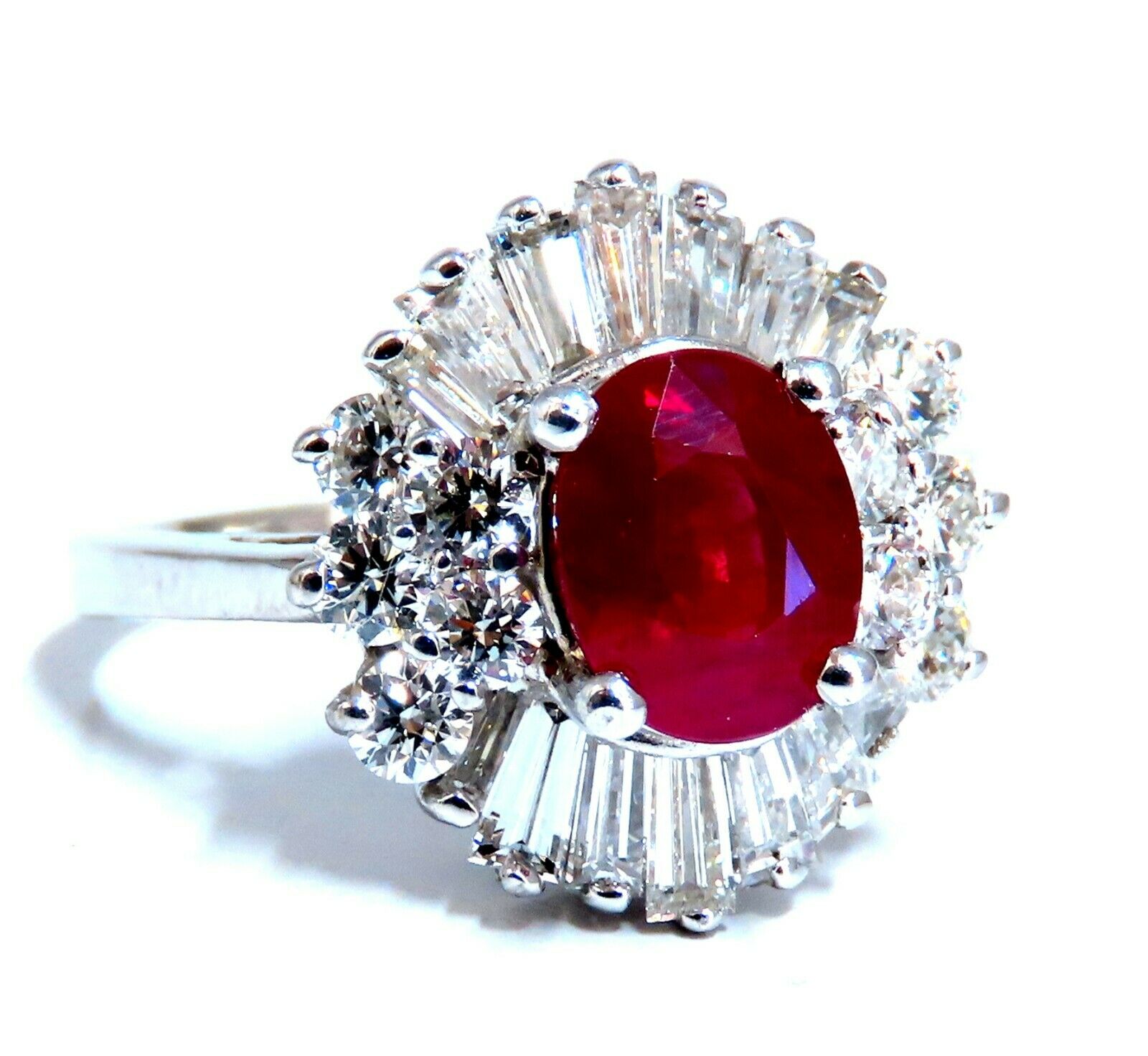 GIA Certified 1.75ct Burma Ruby & Diamond Ballerina Cocktail Ring in 14K Gold - Perfect for Evening Parties, Weddings & Special Occasions