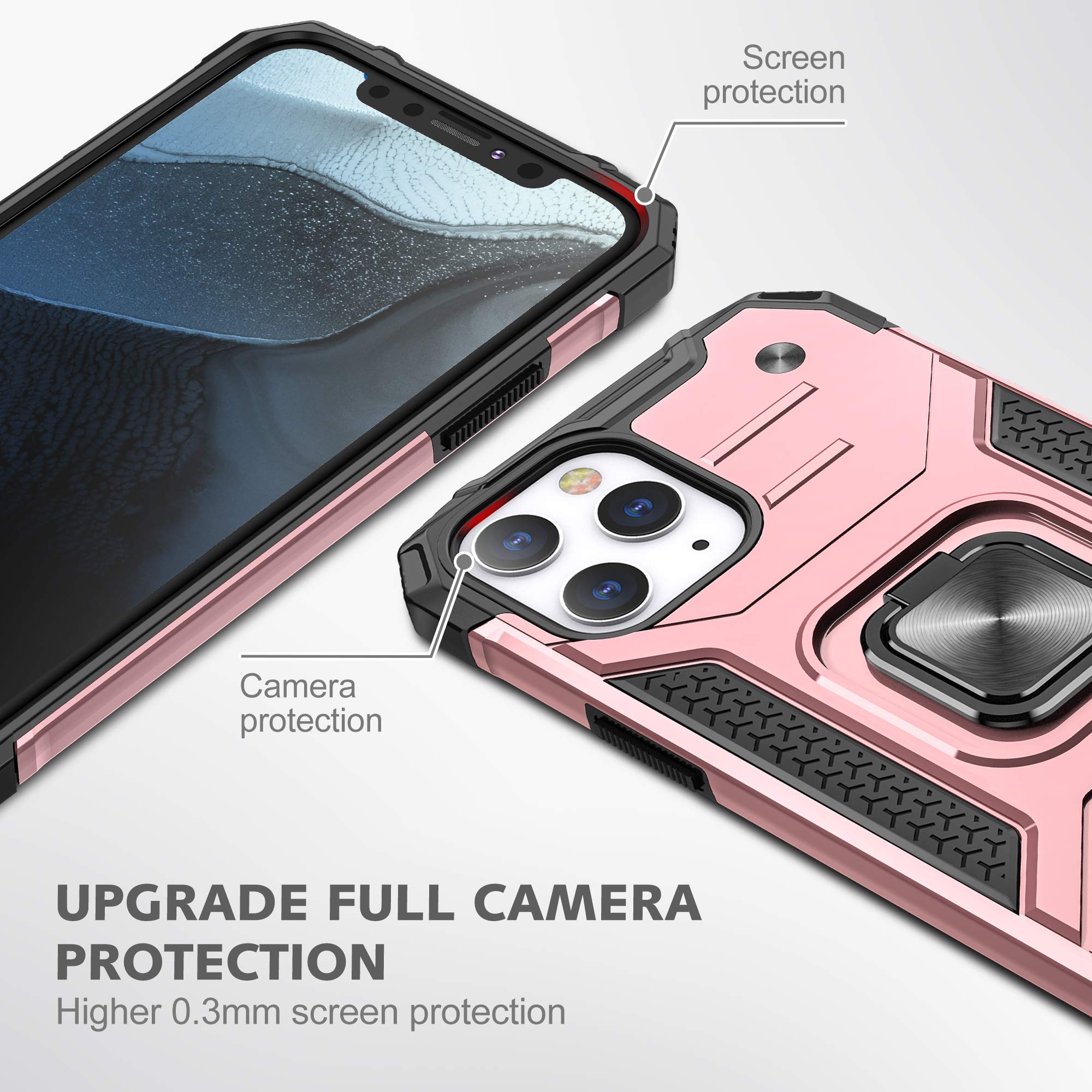 Hitaoyou iPhone 13 Pro Case - Heavy Duty 2-in-1 Full Body Rugged Shockproof Hybrid Bumper Drop Protective Cover for iPhone 13 Pro (Rose Gold) - Perfect for Outdoor Adventures, Work & Everyday Use
