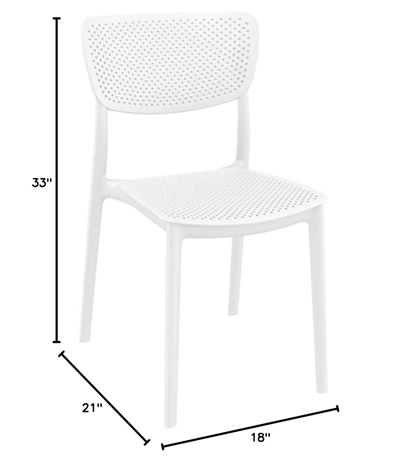 Compamia Lucy Modern Dining Chairs Set of 2 - White Finish Upholstered Side Chairs for Kitchen, Dining Room & Office - Comfortable & Stylish Seating Solution