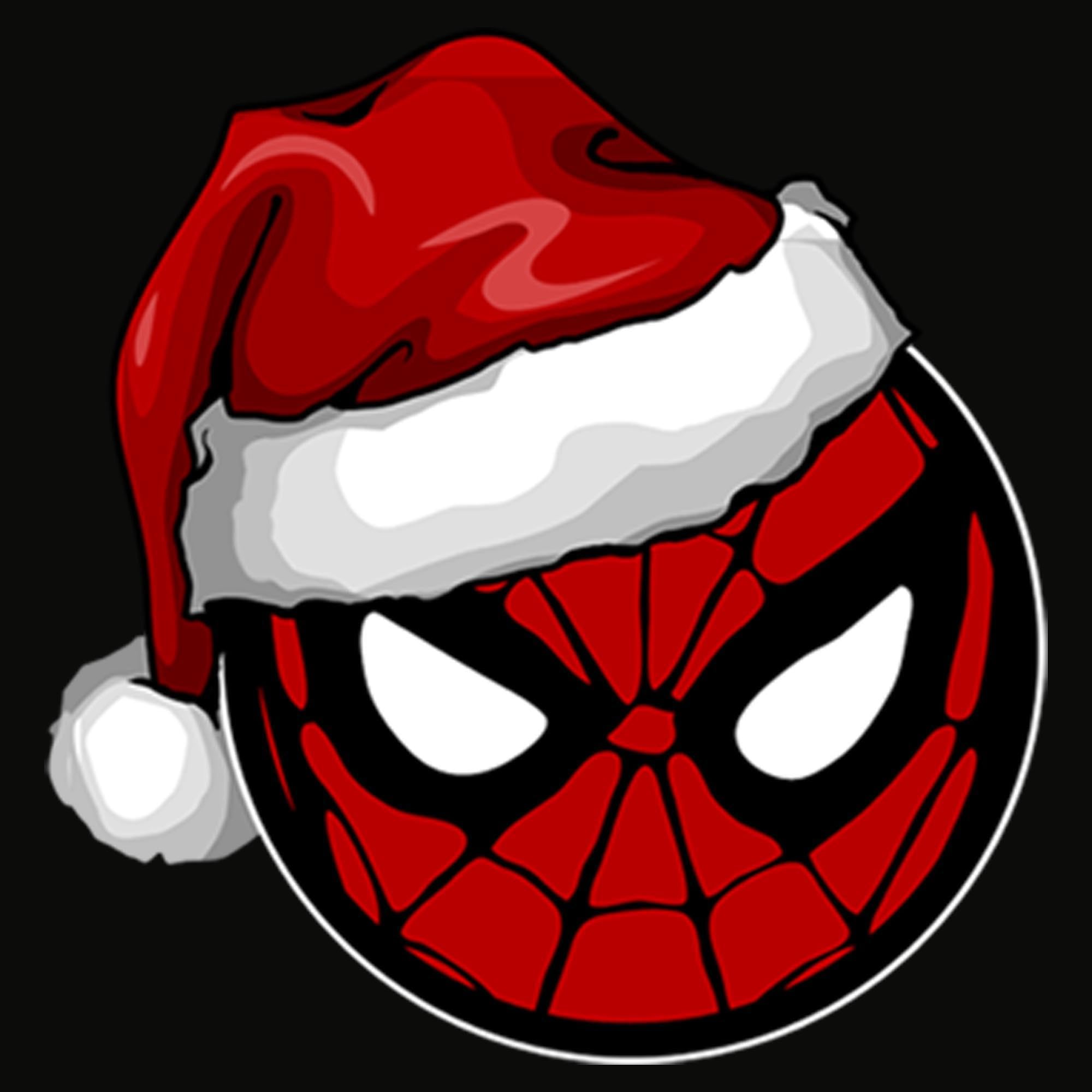 Marvel Spider-Man Christmas Santa Hat Long Sleeve Shirt for Men - Holiday Party, Cosplay & Superhero Fan Gift