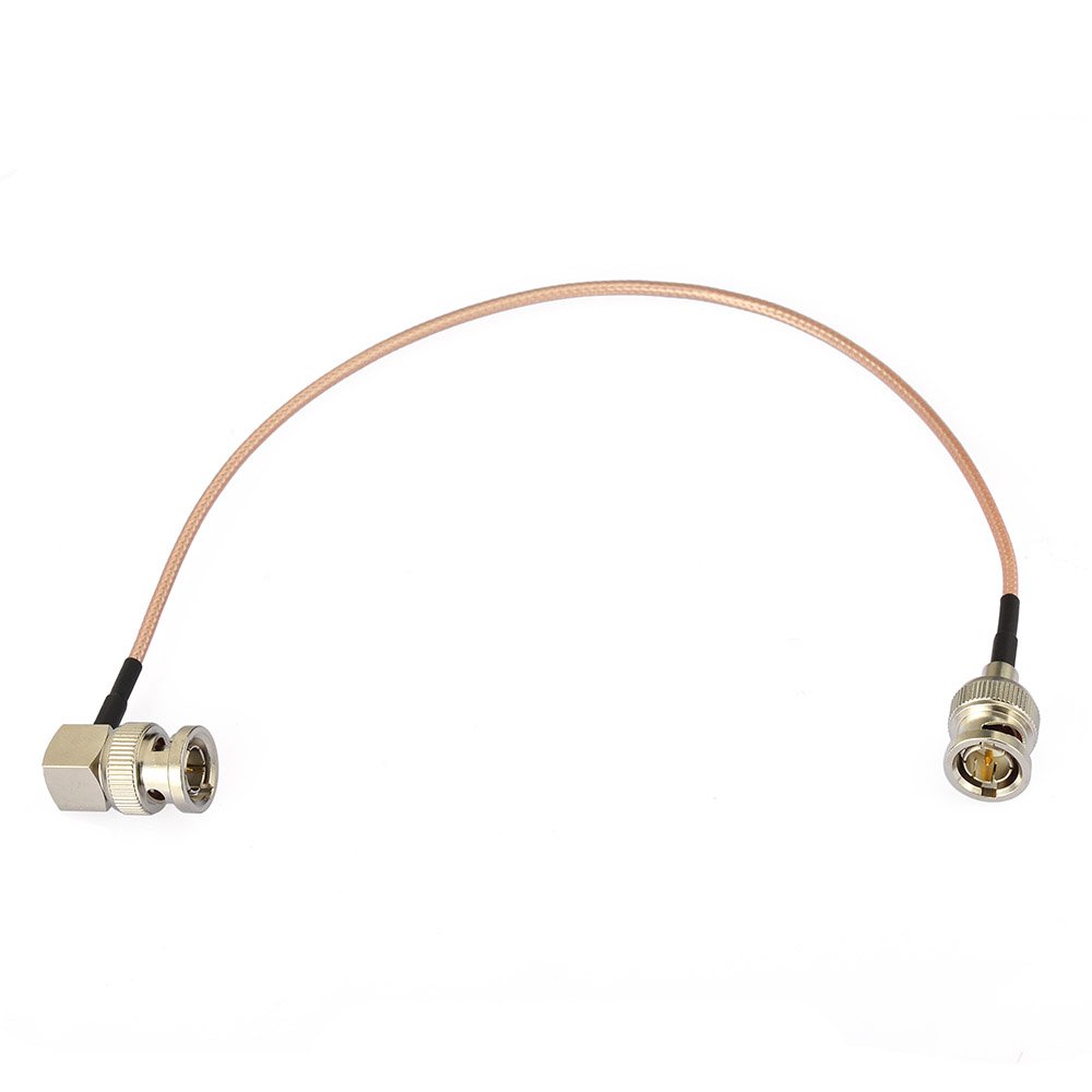 Superbat 3G/HD SDI BNC Cable - 30cm 75Ω High-Speed Video Cable for Cameras & Broadcast Equipment - Supports HD-SDI/3G-SDI/4K/8K (Straight to Right Angle, 1Pcs) - Perfect for Studio Production, Live Streaming & Professional Videography