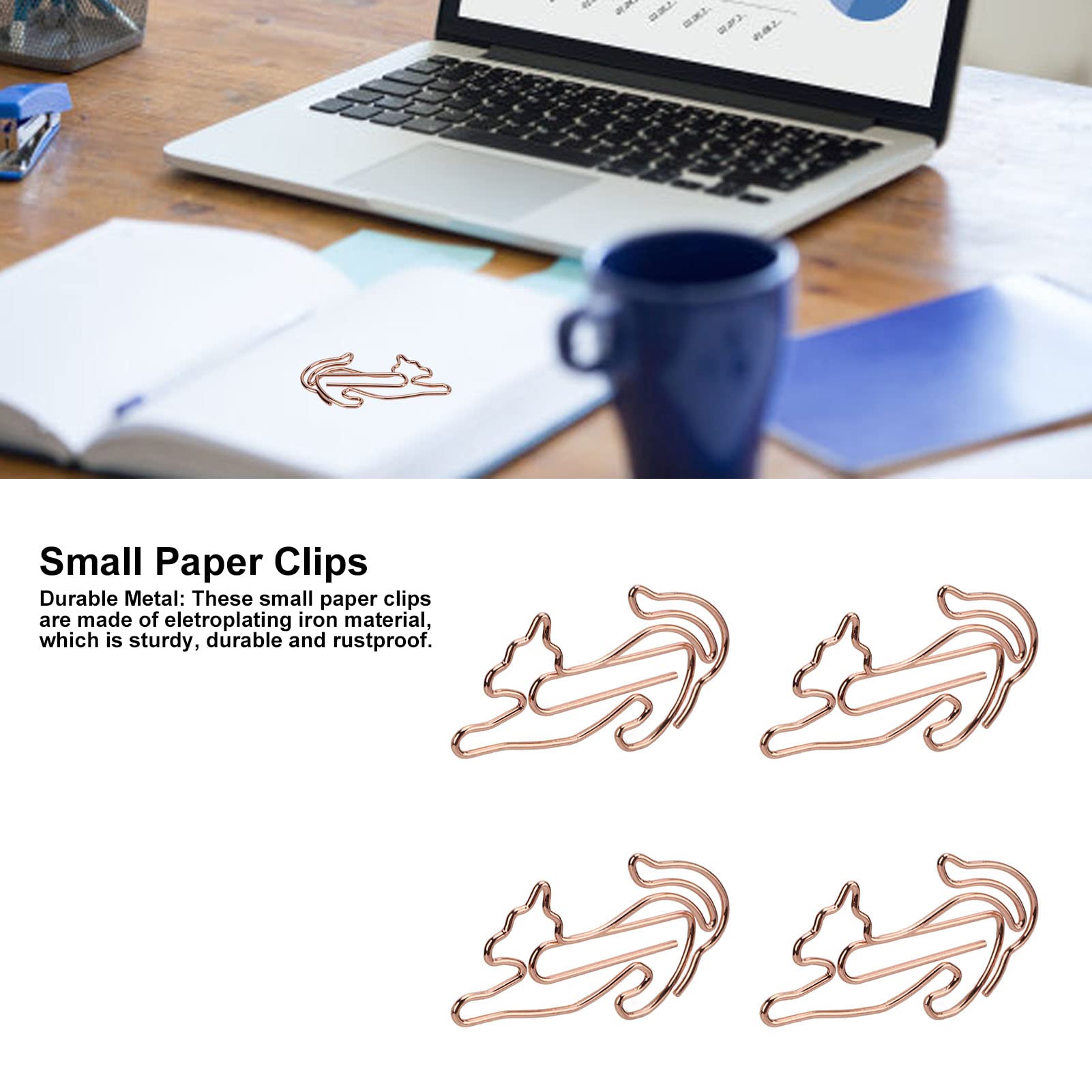 Cute Cat Shaped Paper Clips - Rustproof Durable Metal Office Supplies for Memos, Notes & Documents | Perfect for School, Office & Home Organization