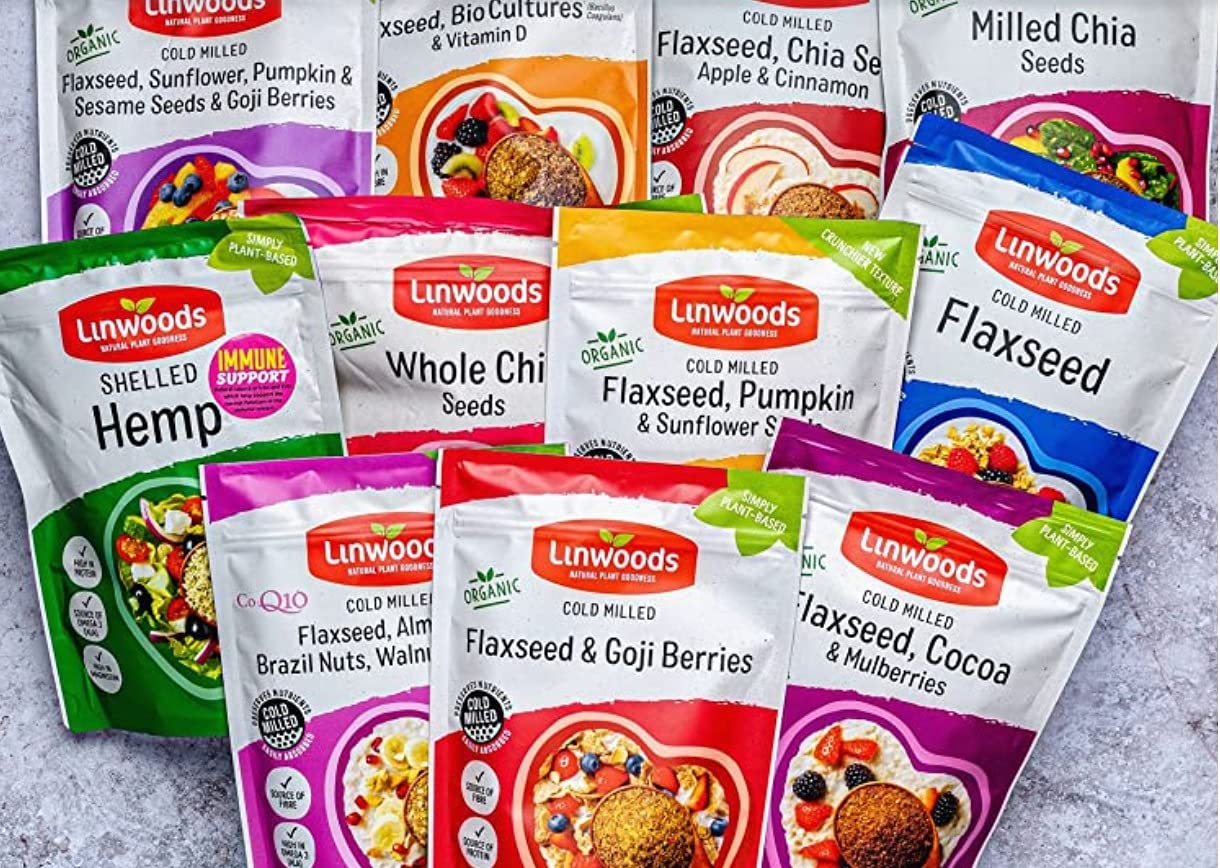 Linwoods Flaxseed with Probiotic & Vitamin D (12 Pack, 360g Each) - Supports Digestive Health & Immunity - Perfect for Smoothies, Yogurt & Baking