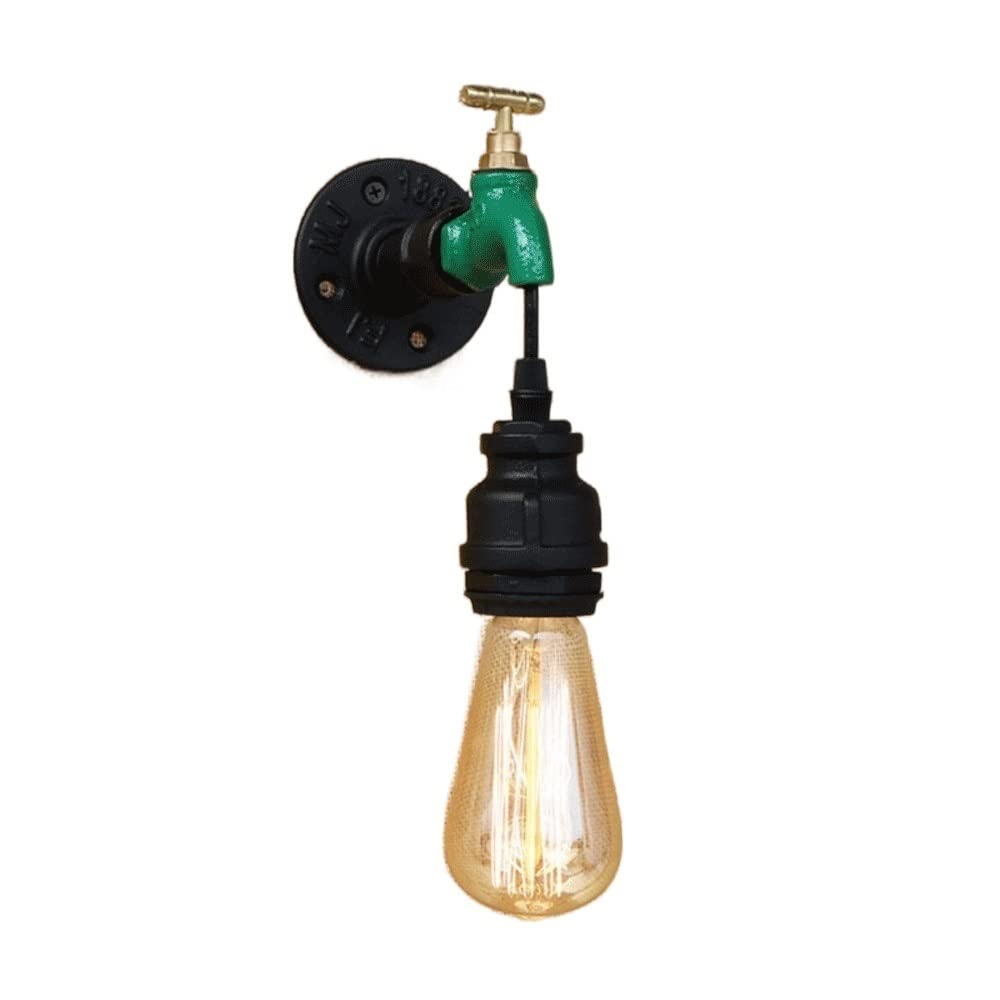 Industrial Wall Mounted Pipe Light - Vintage Edison Bulb Fixture for Cafe, Restaurant & Hotel Decor | Rustic Iron Art Reading Lamp for Attic & Home