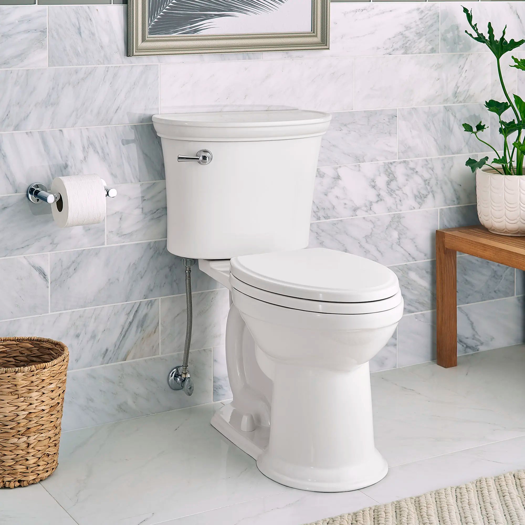 Esteem VorMax Two-Piece 1.28 GPF/4.8 LPF High-Efficiency Elongated Toilet Bowl - Chair Height Comfort, Water-Saving Design for Modern Bathrooms