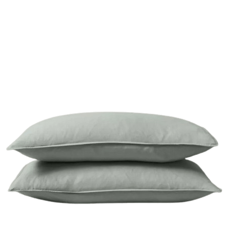 Premium Ravello Linen Standard Pillowcase Set of 2 - Sage Green 100% Natural Breathable Fabric for Bedroom, Hotel & Home Decor