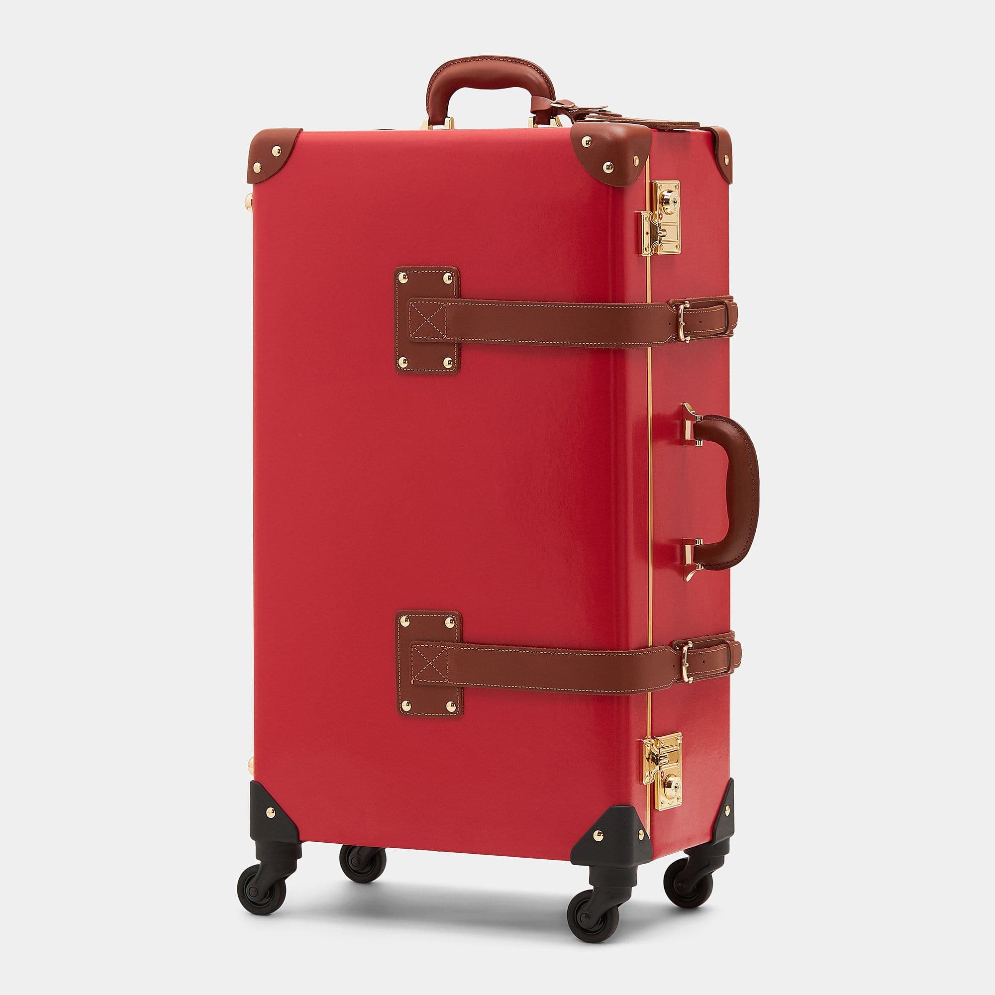 The Diplomat Red Check-In Spinner Luggage - Lightweight Expandable Carry-On Suitcase for Business Travel & Vacation (Airplane Approved)