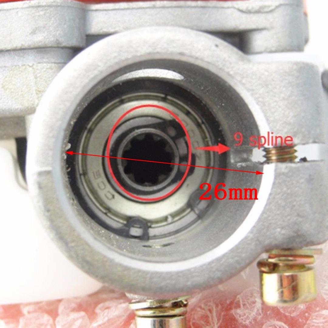 **26mm Chainsaw Gearbox Head - Orange Spline Gear Head for Pole Saw & Tree Cutter - Lawn Mower Attachment Tool (9 Spline) - Perfect for Landscaping, Tree Trimming & DIY Projects**
