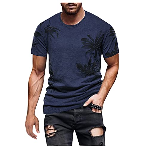 Vintage Retro Men's Short Sleeve Graphic T-Shirt - Plant Print Casual Blouse for Spring & Summer | Daily Wear, Street Style, Music Festivals, Beach Outings