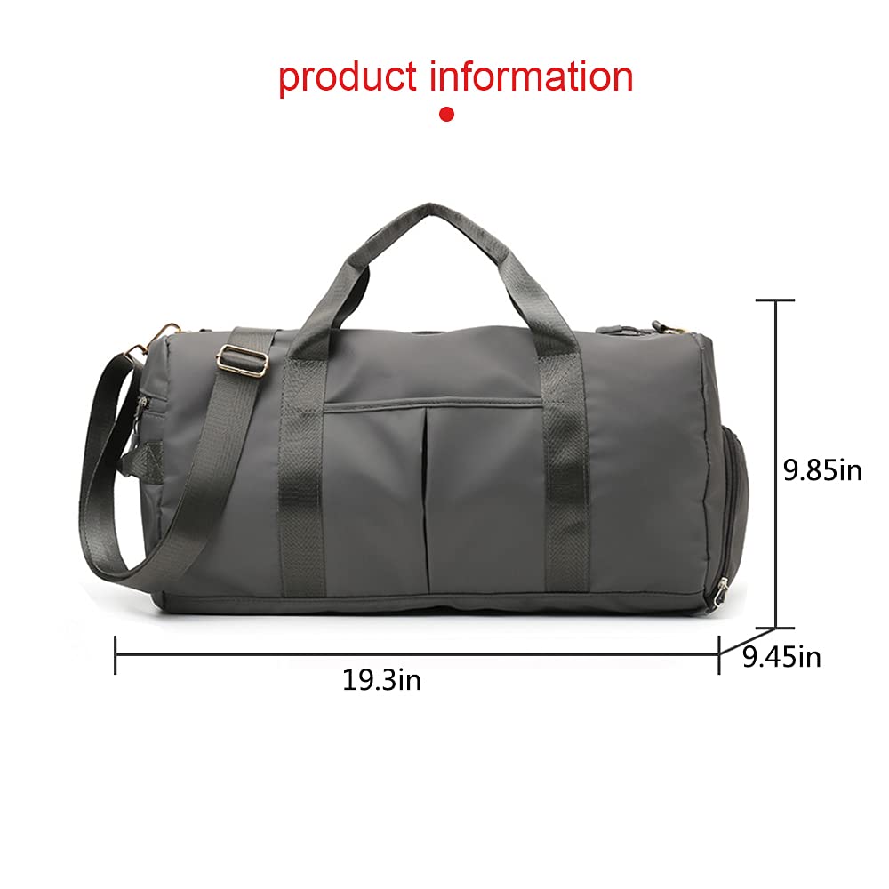 Waterproof Sports Gym Bag with Shoe Compartment & Wet Pocket - 29L Duffle Travel Bag for Men & Women (Dark Gray) - Perfect for Gym, Travel & Sports Activities