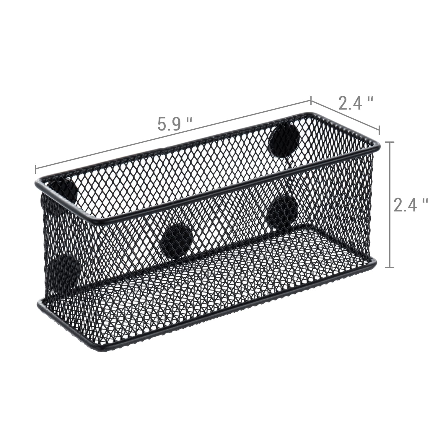 Magnetic Wire Mesh Marker Holder - 3 Pack Black for Whiteboard & Office Desk Organizer | Perfect for Pens & Pencils