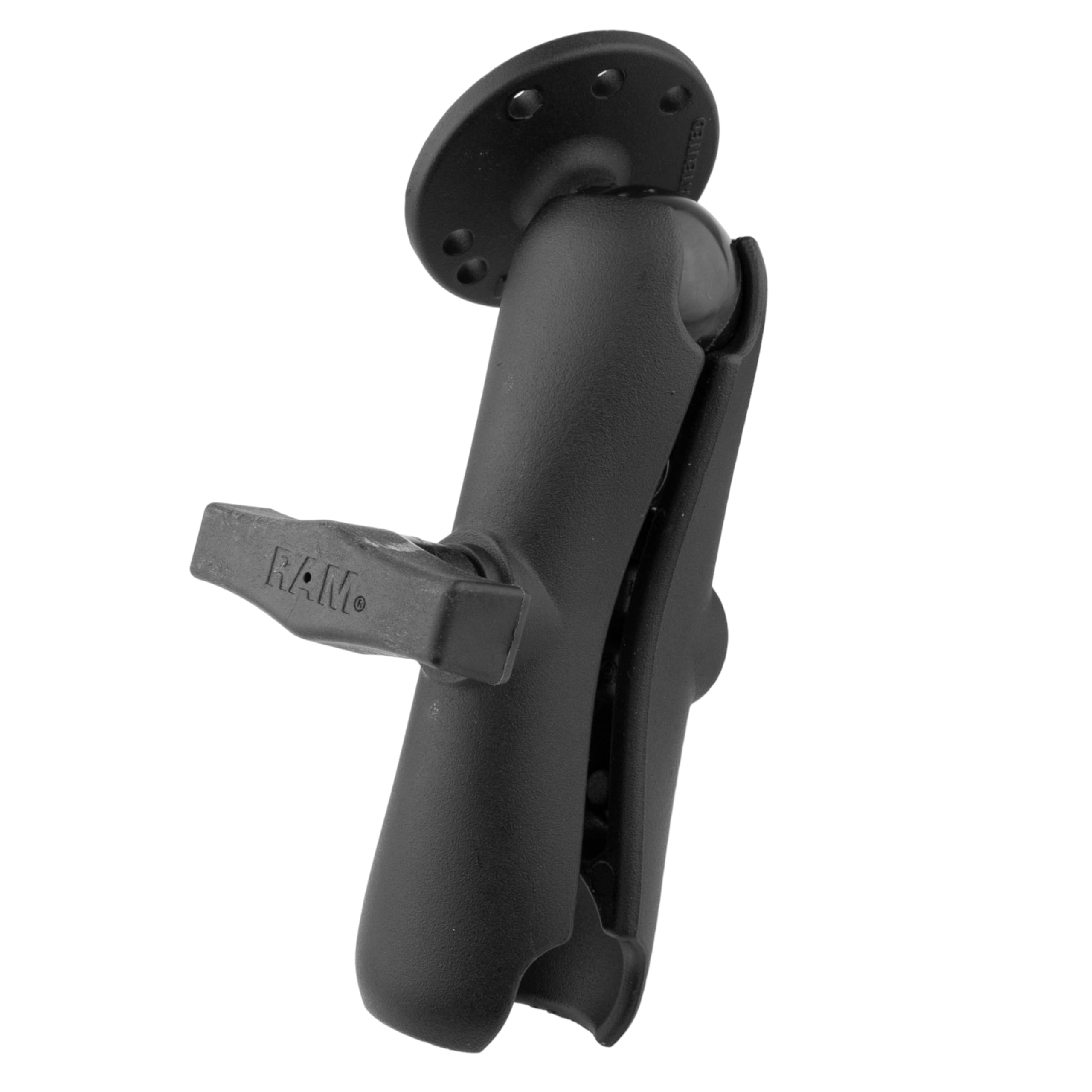 RAM Mounts C Size Medium Double Socket Arm with Round Ball Plate RAM-103U - 车载导航设备支架，适用于摩托车、自行车和ATV