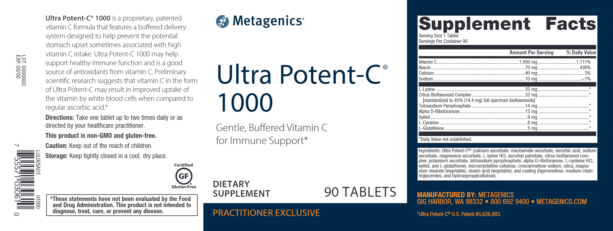 Ultra Potent C® 1000 - High Strength Vitamin C Supplement with 1000mg for Immune Support & Antioxidant Boost | Daily Wellness, Cold Season Defense & Skin Health