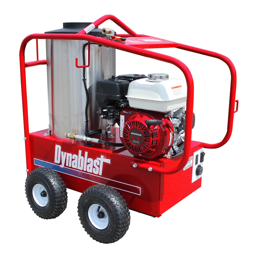 Dynablast 2500psi 3GPM Hot Water Pressure Washer with Honda Engine & Diesel Burner - Portable Power Washer for Industrial Cleaning, Auto Detailing, and Concrete Surfaces