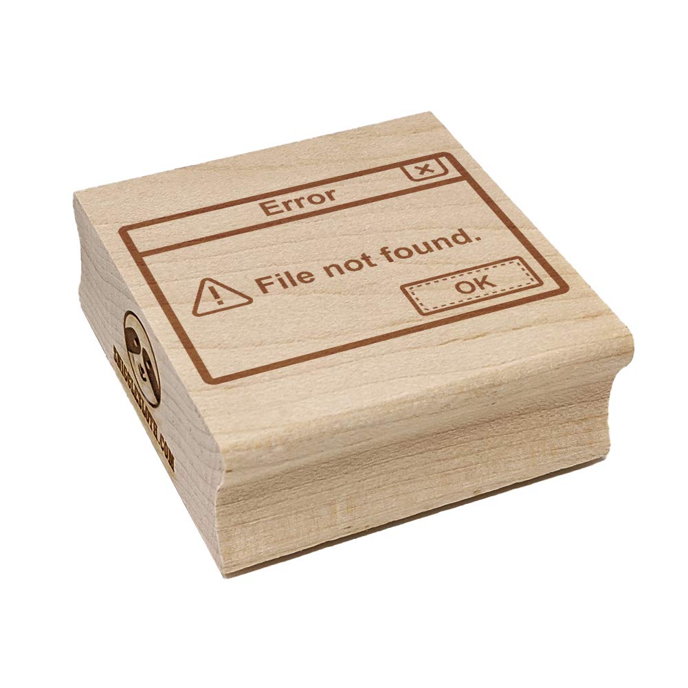 2.75 Inch Large Computer Error File Not Found Rubber Stamp for DIY Crafting, Scrapbooking, Office Documents & Tech-Themed Projects
