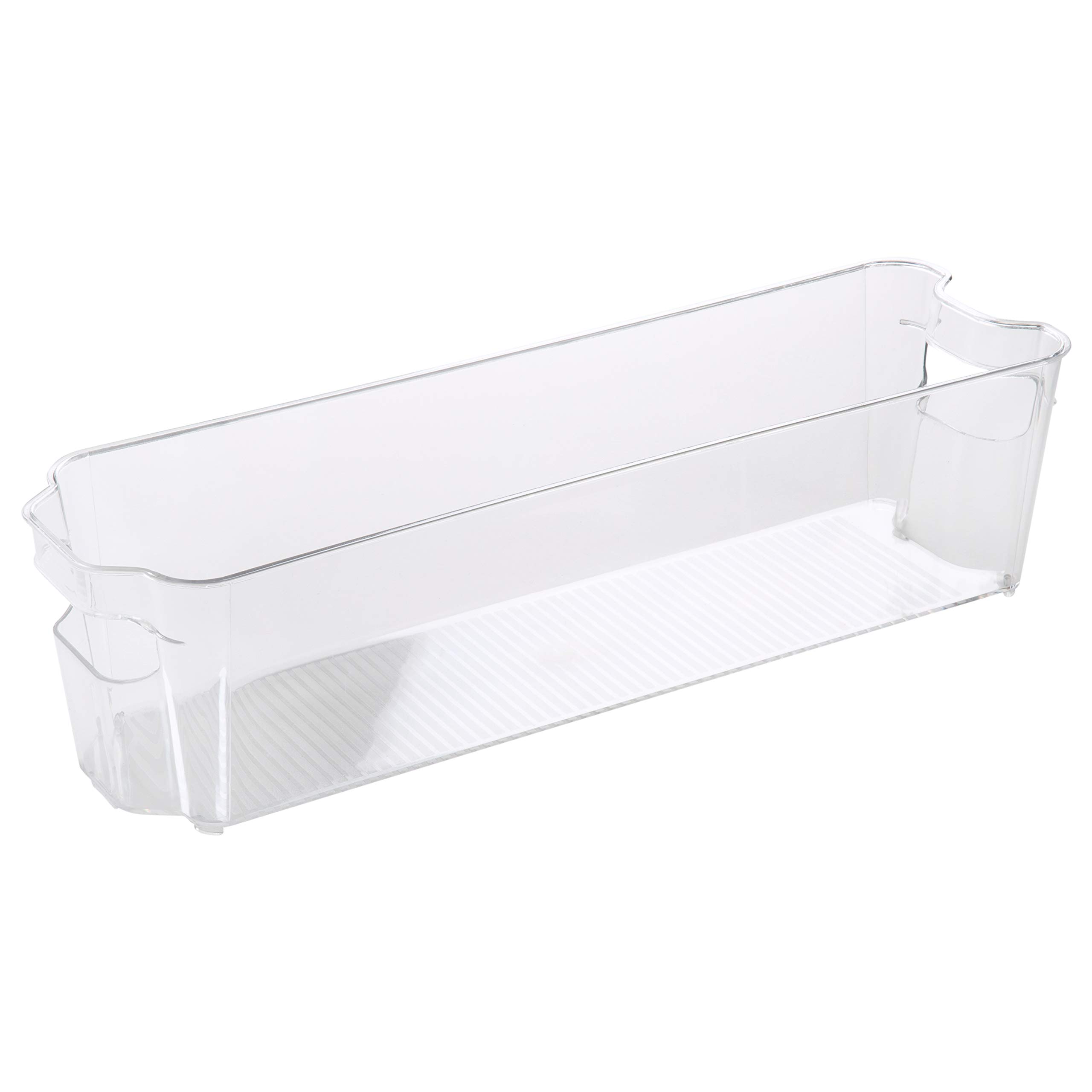 Kitchen Slim Refrigerator Shelf Organizer - Clear Stackable Space Saver for Fridge, Freezer, Countertop & Pantry Storage | Perfect for Small Kitchens & Apartment Living