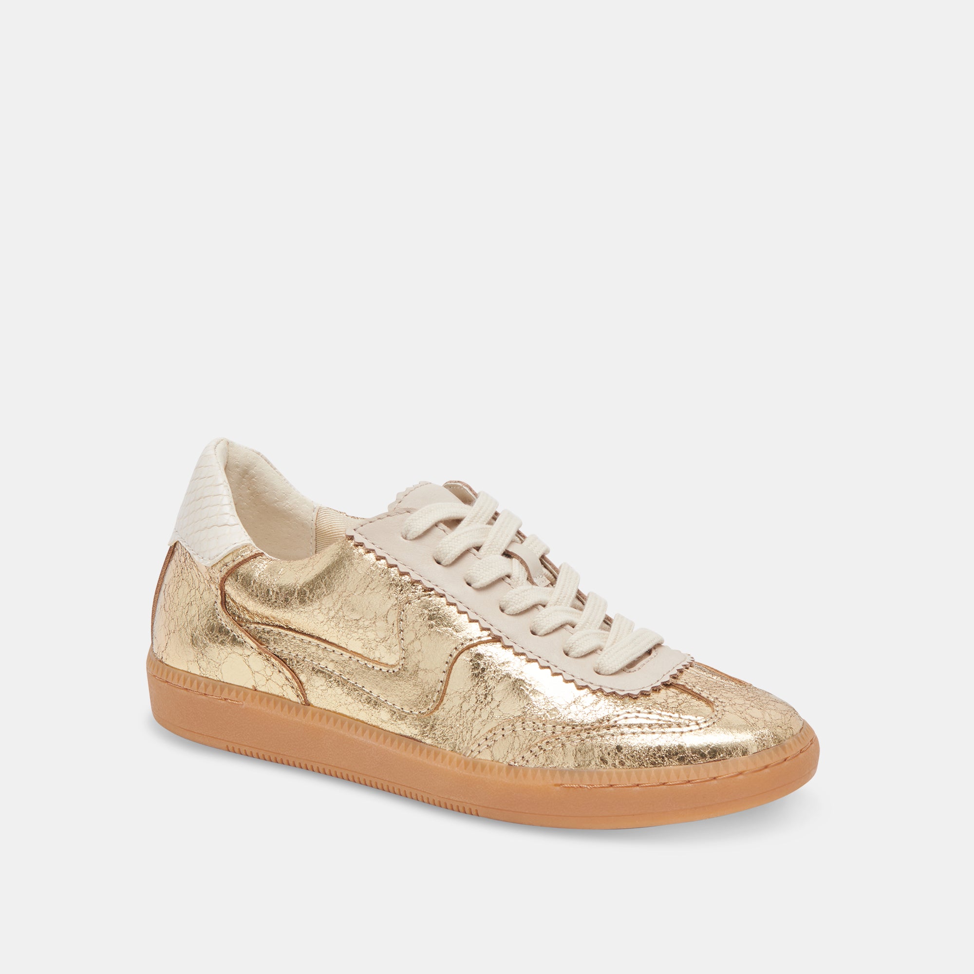 Distressed Gold Leather Notice Sneakers - Trendy High-Top Fashion Shoes for Men & Women | Perfect for Streetwear, Casual Outfits & Urban Fashion