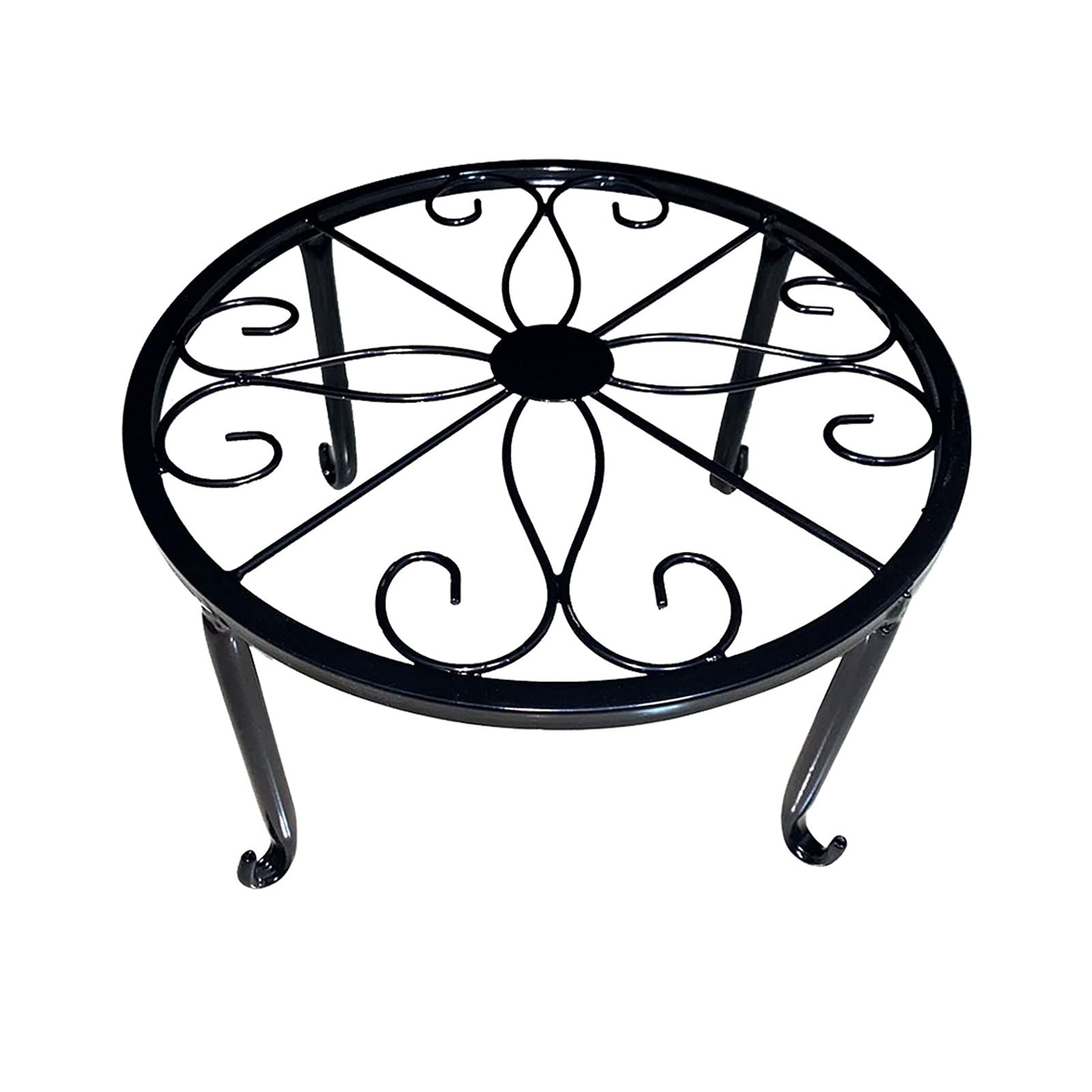 Rustproof Round Iron Plant Stand – Indoor/Outdoor Balcony Stool Table for Succulents, Retro Display Shelf, Garden & Home Decor – Perfect for Flower Pots, Plants & Small Decor (Black)