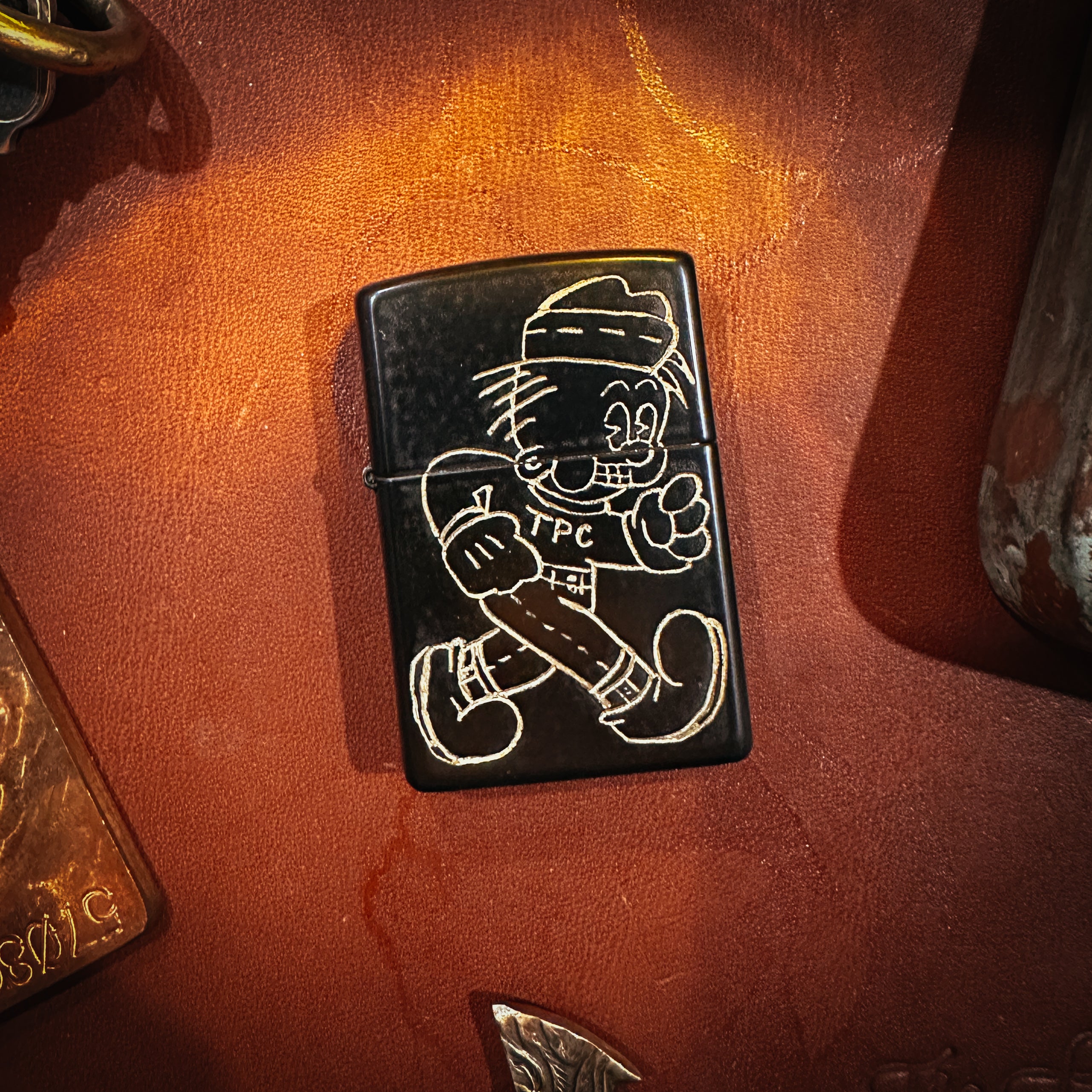 BROOKHAYL x POPULESS Limited Edition Hand Engraved Zippo® Lighter 001 - Black Matte Finish | Perfect for Collectors, Gifts & Everyday Carry