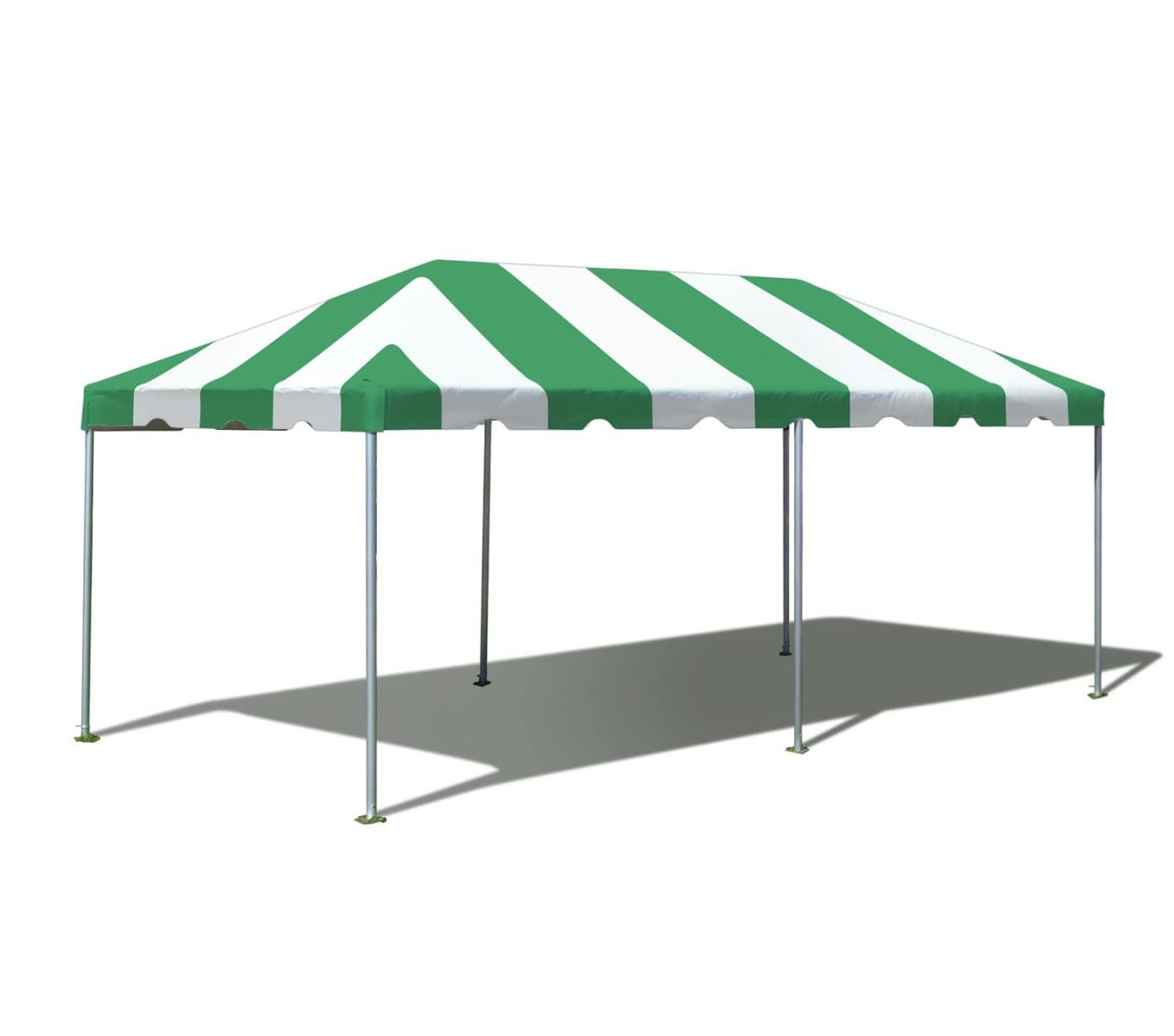10' x 20' Heavy Duty Canopy Tent - Waterproof Vinyl Cover for Indoor & Outdoor Events - Green/White Commercial Party Tent (16-40 Person Capacity) - Perfect for Weddings, Markets, Backyard Parties & Camping