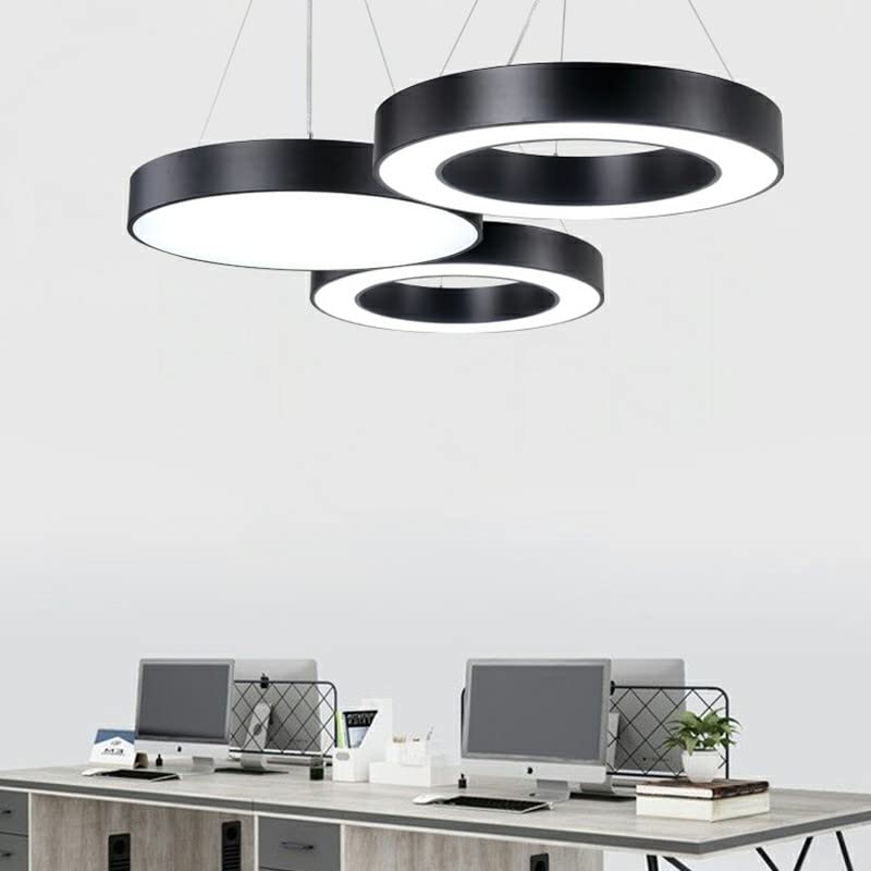 Modern White LED Acrylic Circle Pendant Light - 19.5 Inch Round Suspension Ceiling Lamp for Dining Room, Kitchen Island & Bedroom Lighting