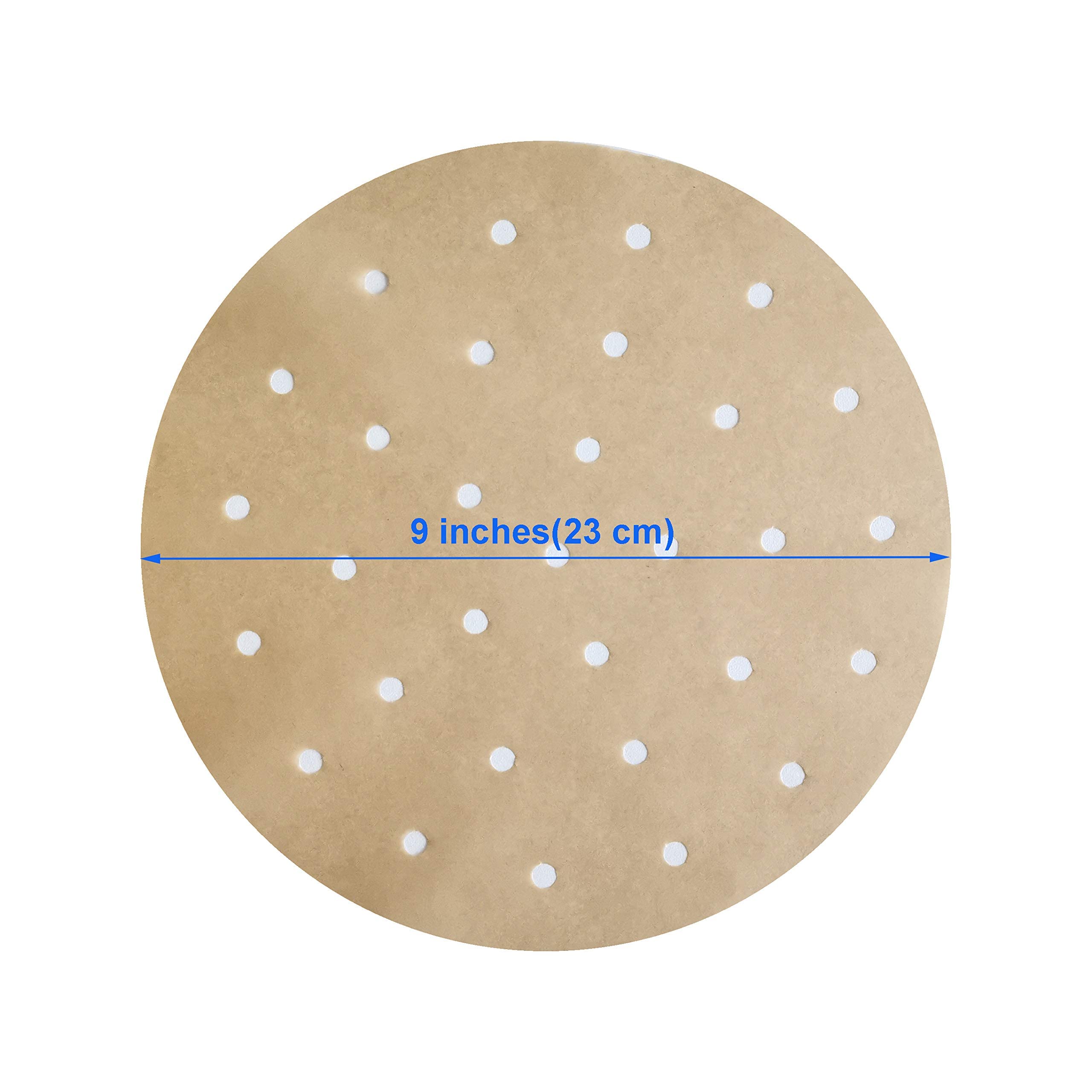9-Inch Precut Air Fryer Parchment Paper Liners - 200 Unbleached Non-Stick Baking Sheets with Holes for Healthy Cooking | Perfect for Air Fryers, Ovens & Baking | Reusable & Eco-Friendly