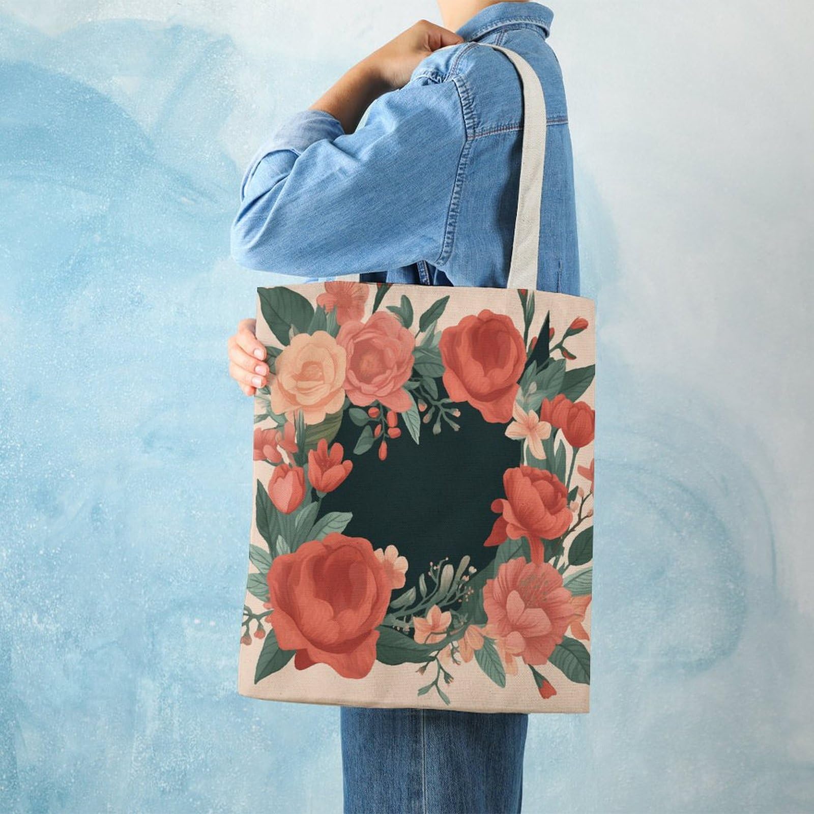 NQLYUT Canvas Tote Bag - Durable Laptop Handbag, Grocery & Music Shoulder Bag for Women, Crossbody Bag for Travel, Work & Daily Use