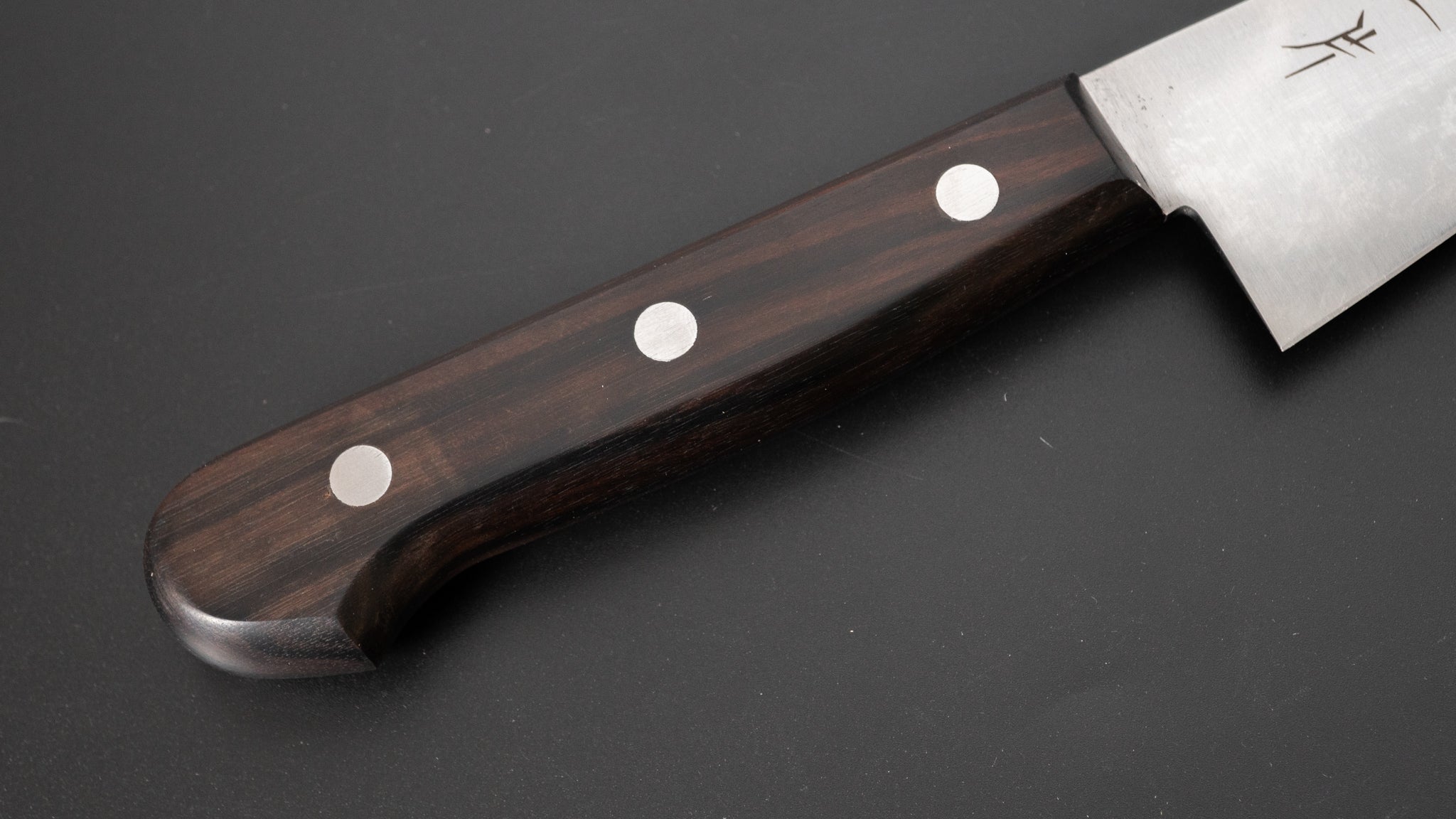 Hitohira Vintage SK Honesuki Japanese Boning Knife - Kaku Ebony Wood Handle (No Bolster) - Perfect for Butchers, Chefs & Home Cooks for Poultry & Meat Preparation