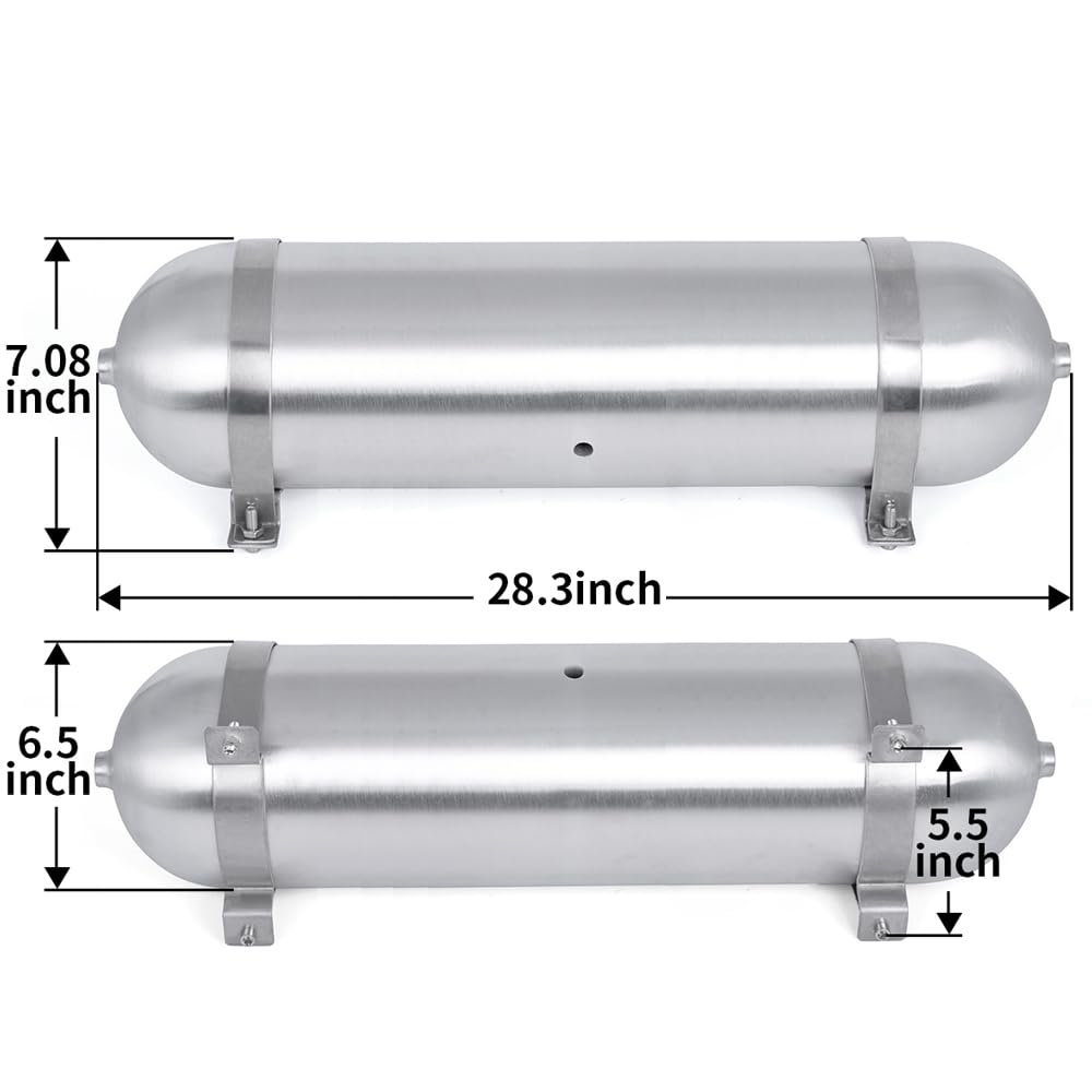 4.2 Gallon Aluminum Air Tank with 1/4 Inch NPT Ports - Lightweight & Durable for Air Suspension Systems, Off-Road Vehicles, and Custom Car Builds