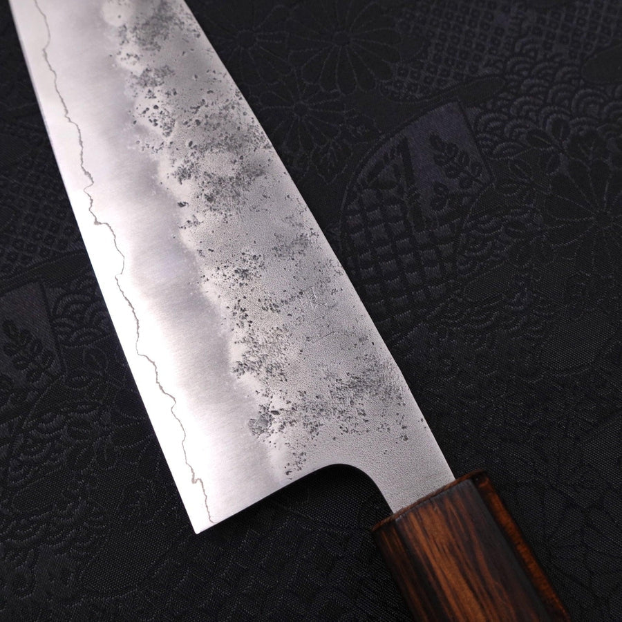 Premium Santoku Knife 165mm - Japanese Silver Steel Blade with Nashiji Finish & Sumi Urushi Handle - Perfect for Sushi, Vegetables & Precision Kitchen Tasks