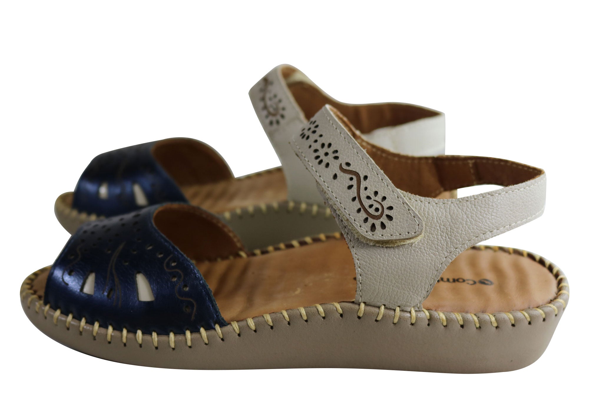 Comfortshoeco Meredith Women's Cushioned Leather Sandals - Comfortable Walking Shoes for Summer, Beach & Casual Outings