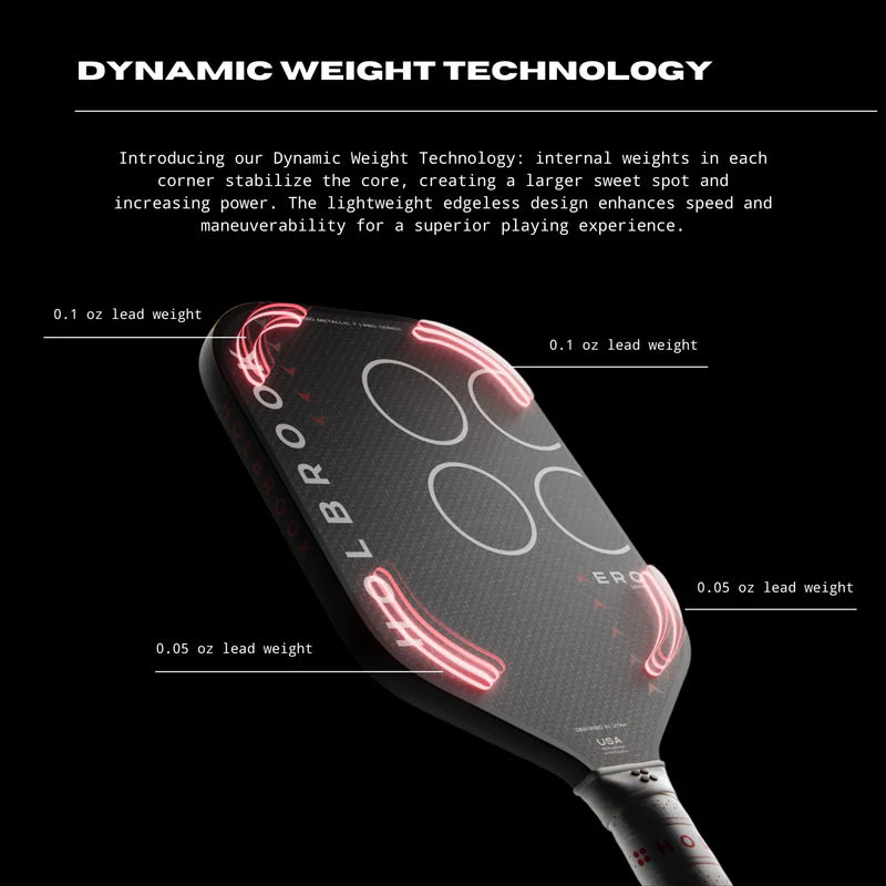 Holbrook Aero X Hybrid 16MM Pickleball Paddle - Premium Carbon Fiber Paddle for Competitive Play & Outdoor Recreation
